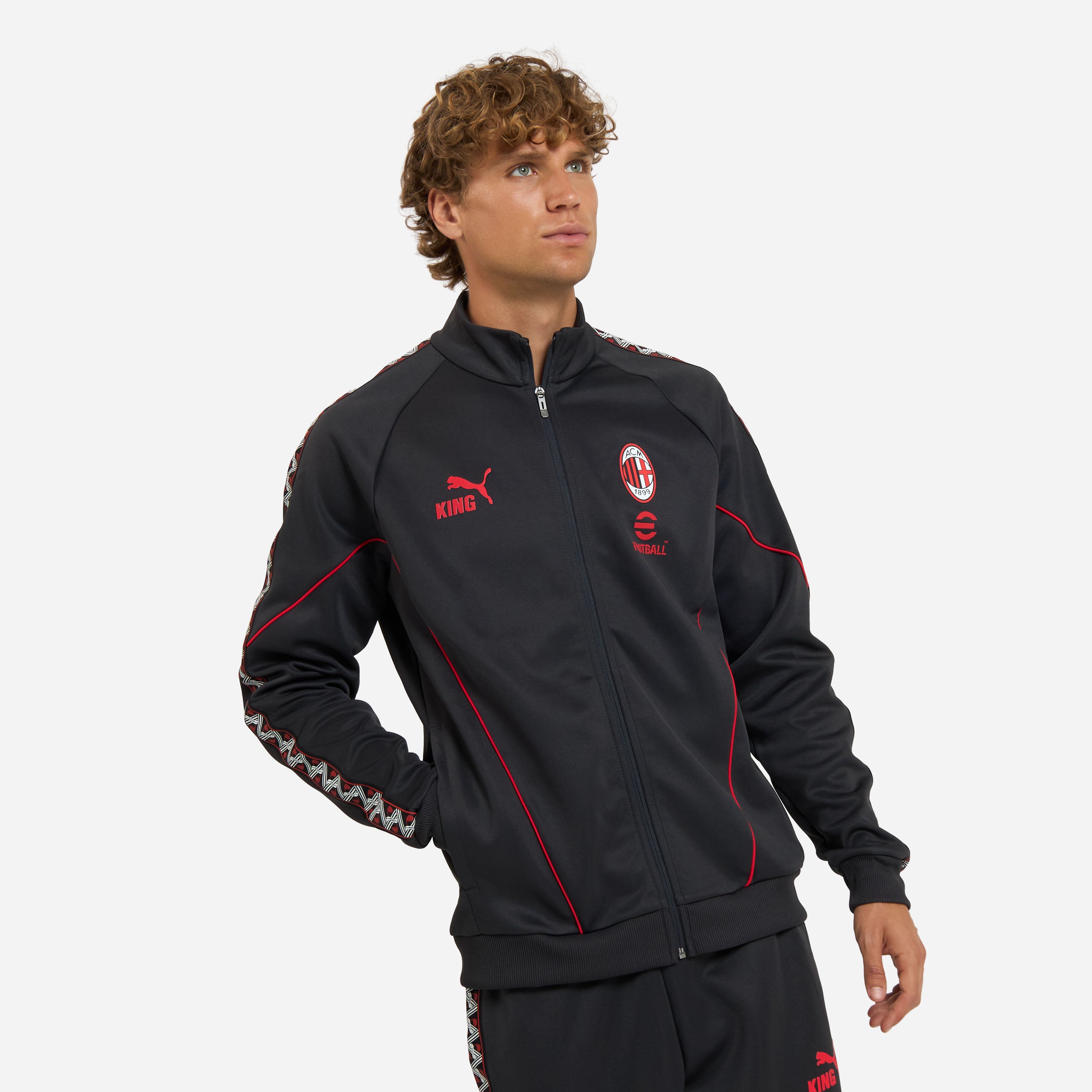 AC Milan King Giacca Grigia Zip Uomo taglia M poliestere