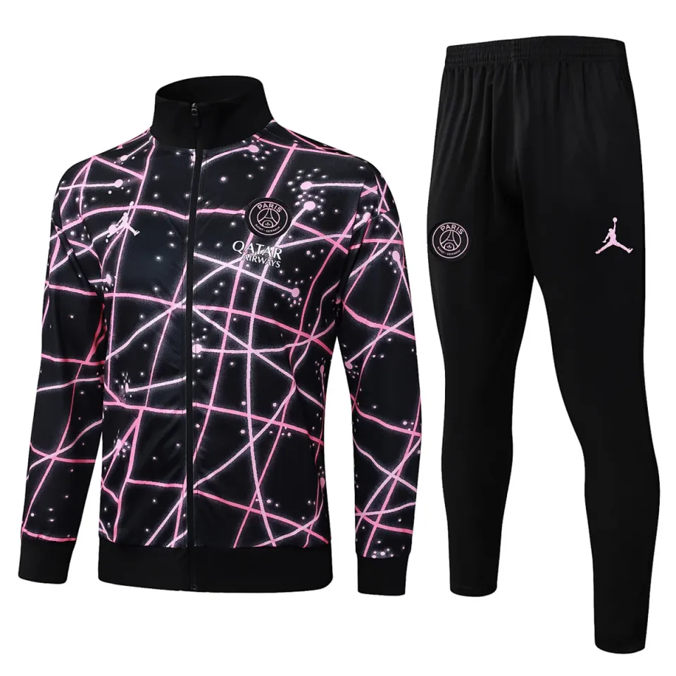PSG Jordan 2025/26 tuta nera rosa full zip