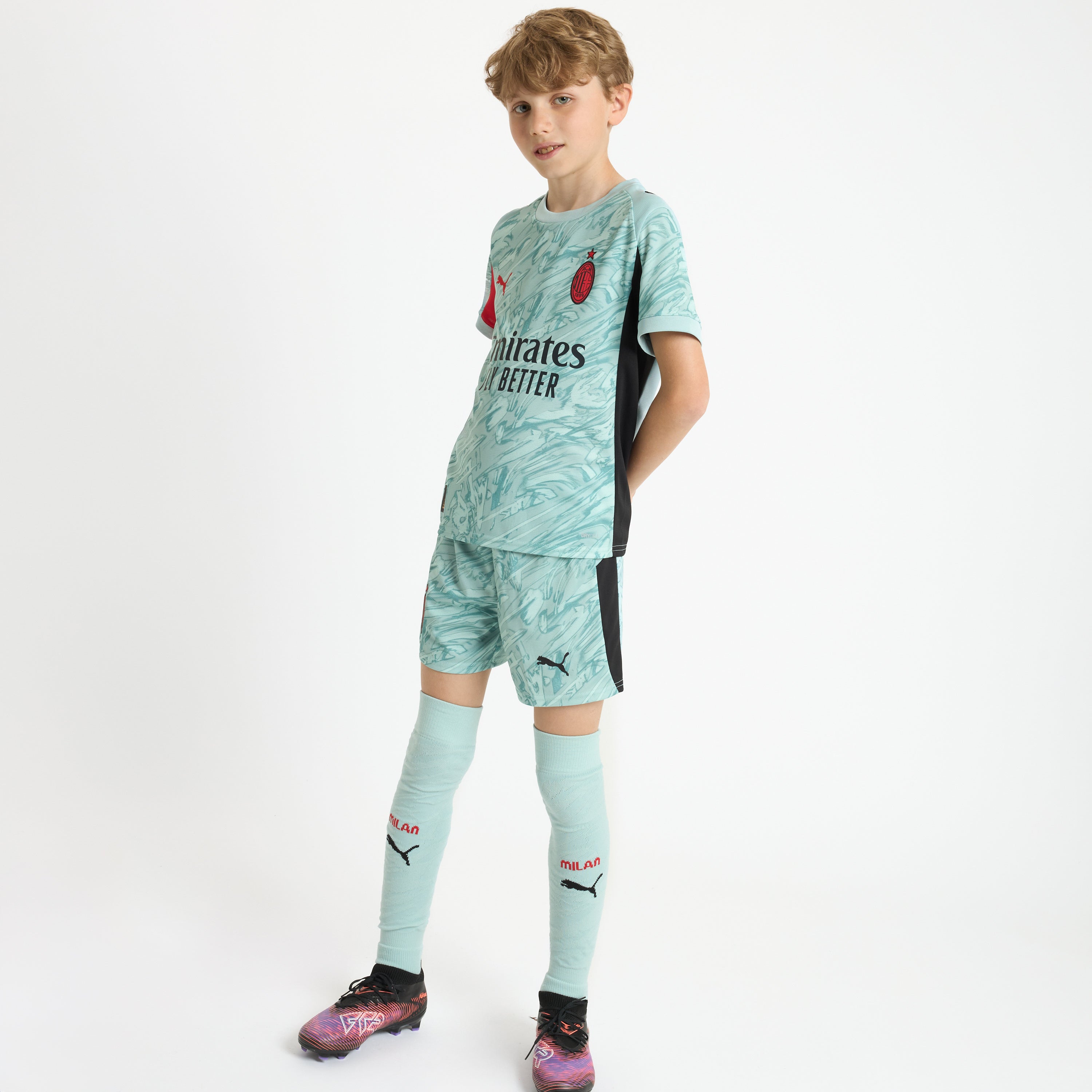 AC Milan Kit Gara Portiere 2025/26 Pantaloncini Bimbo Riciclati
