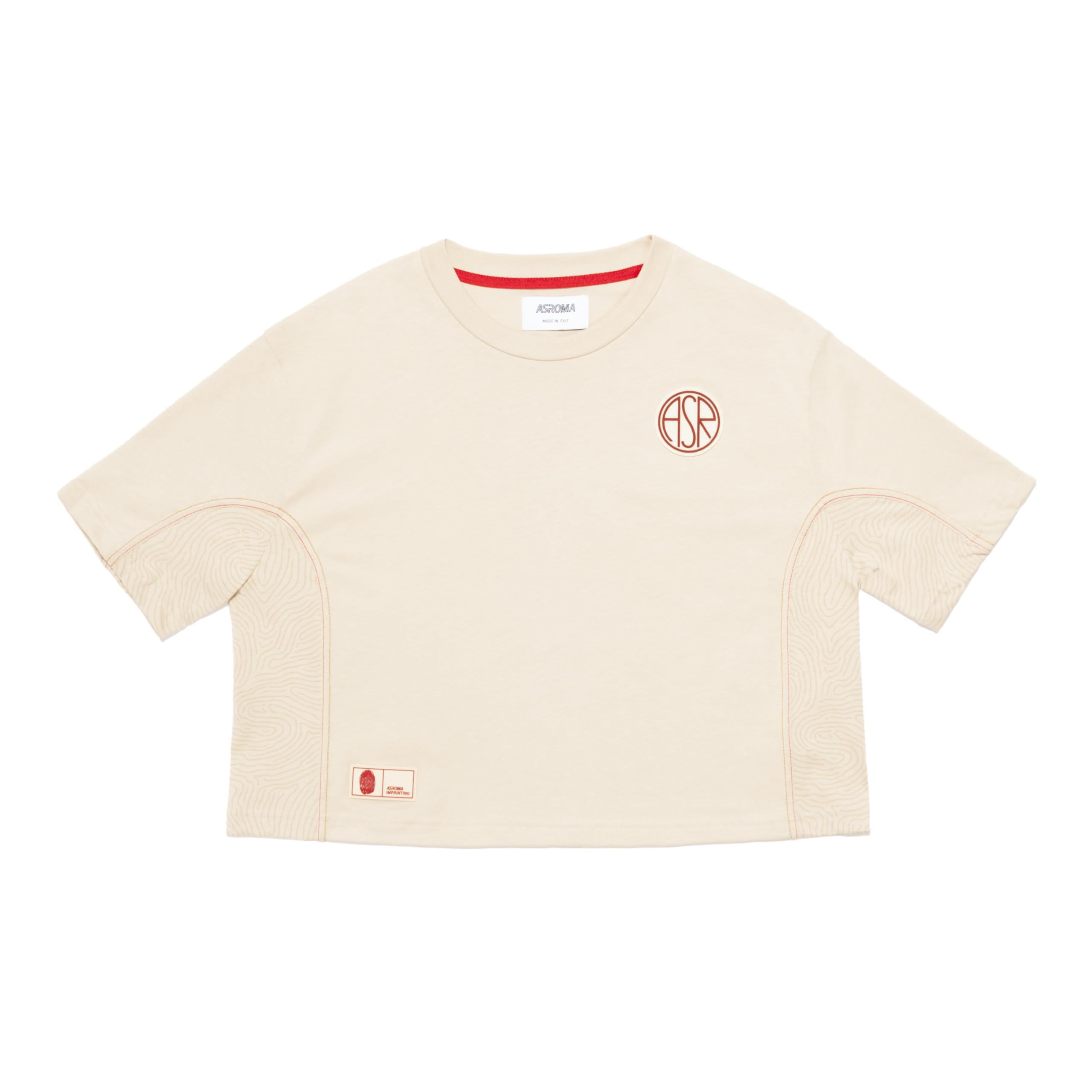 AS Roma Imprinting T-Shirt maglia bianca S Corto crema