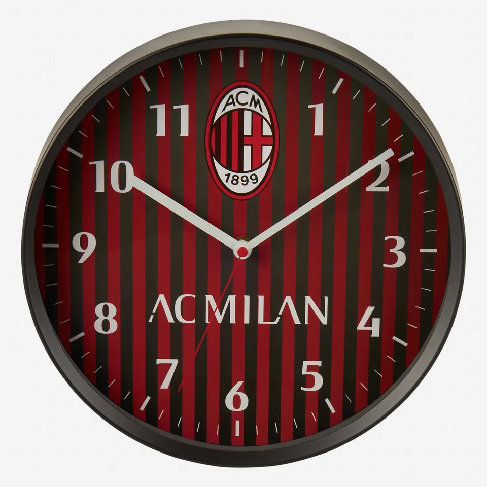 AC Milan orologio da parete nero quadrante rossonero