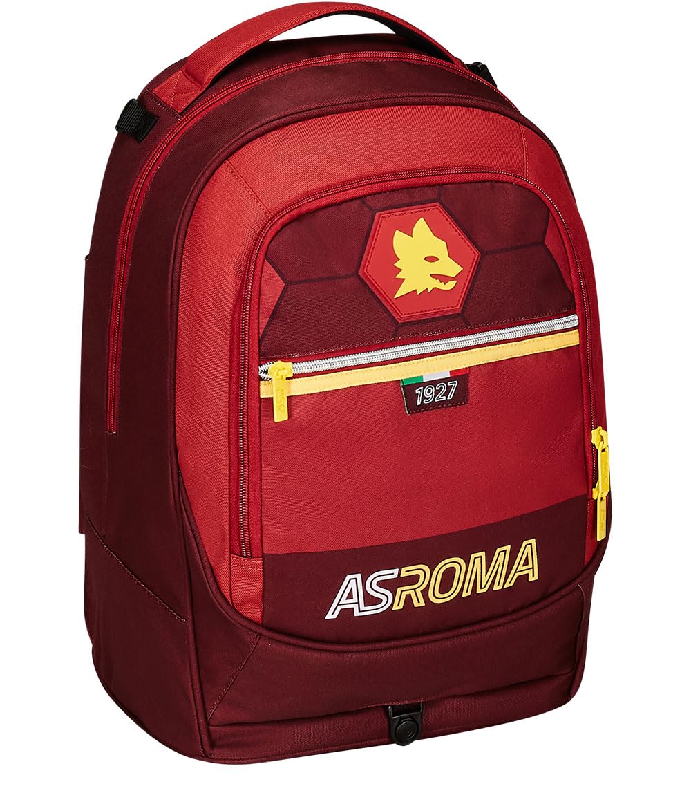 Roma Fanshop Scuola Jack 3 Ruote trolley rosso e nero