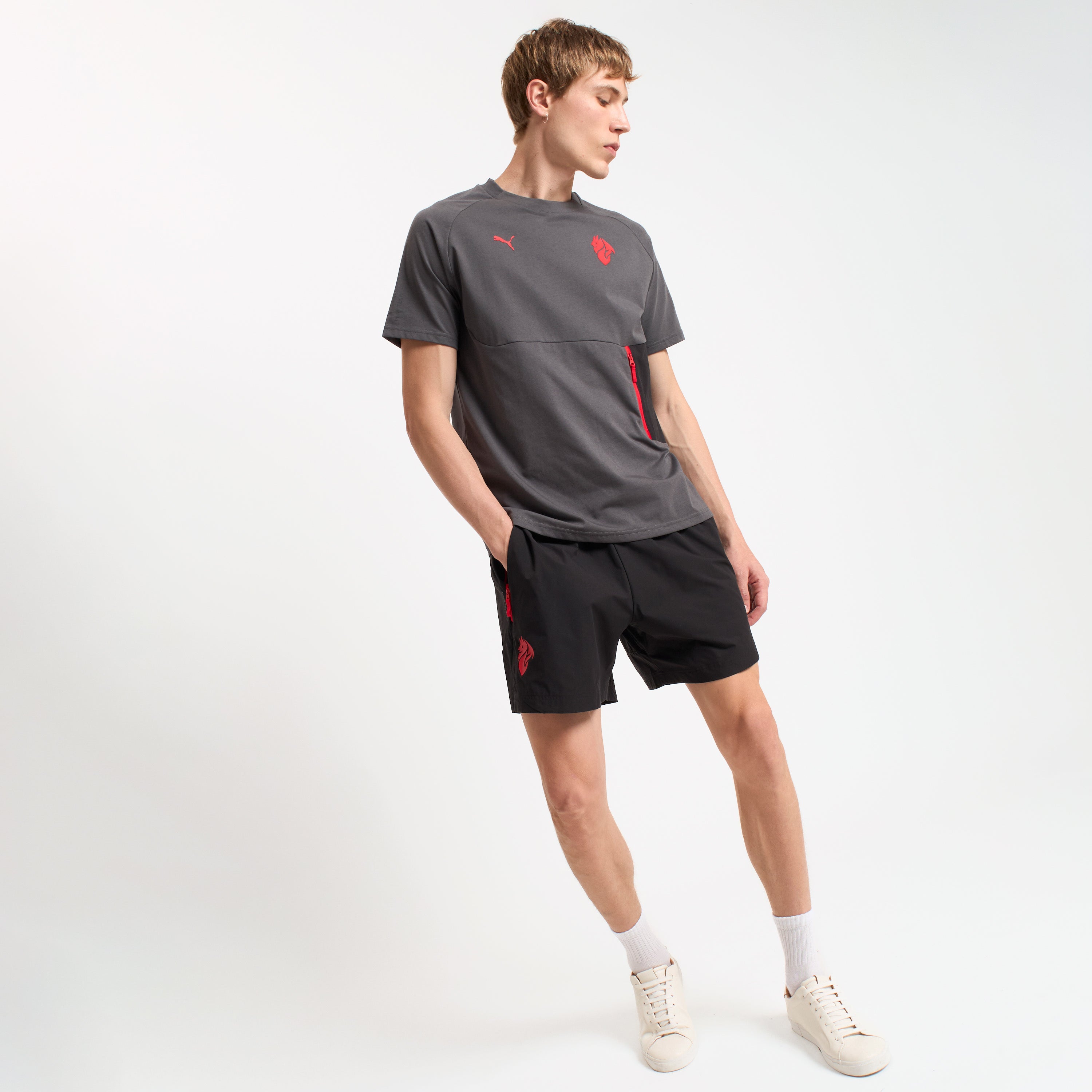 AC Milan Pumatech 2025/26 T-Shirt Grigia Uomo Manica Corta