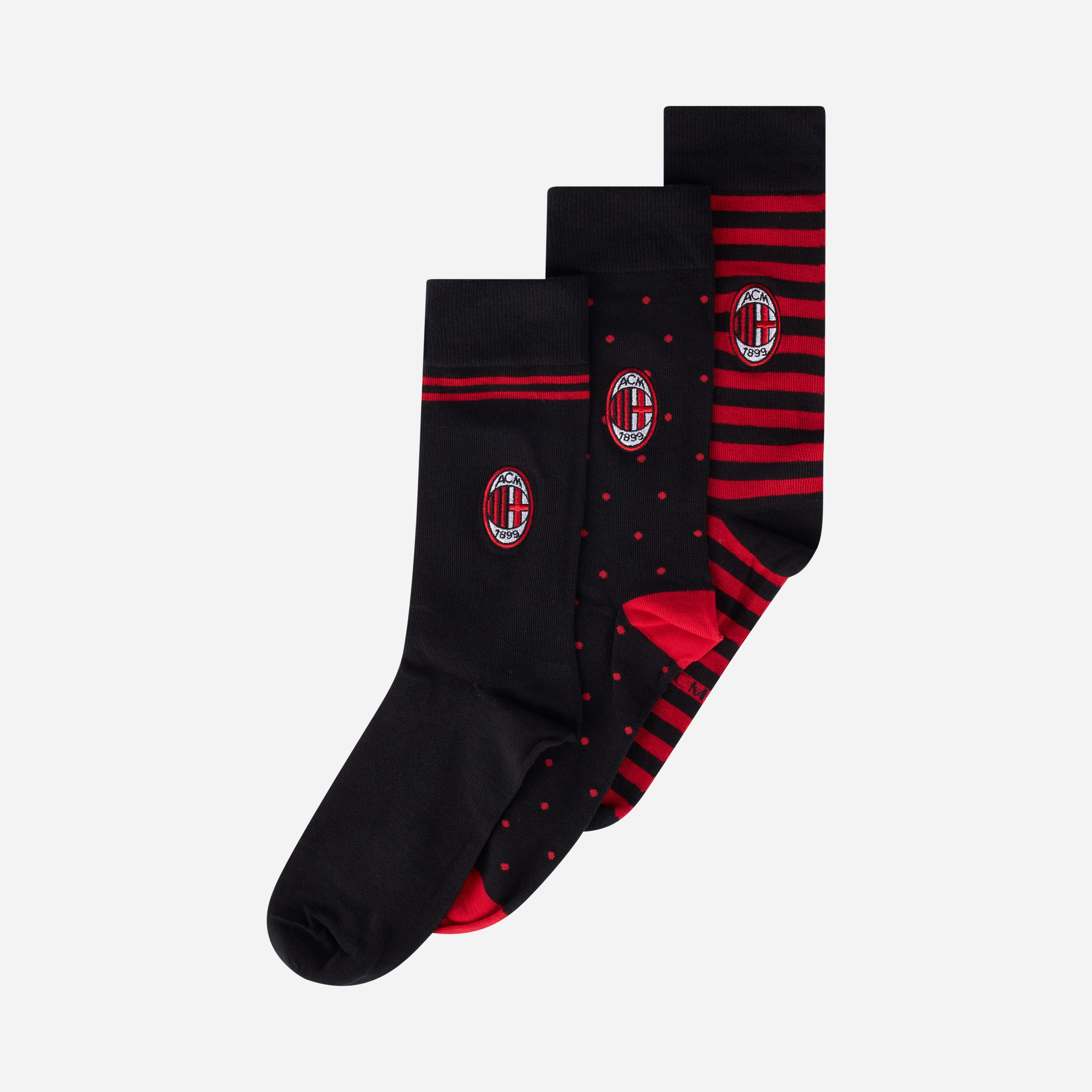 AC Milan calzini box 3 paia rosso neri 42