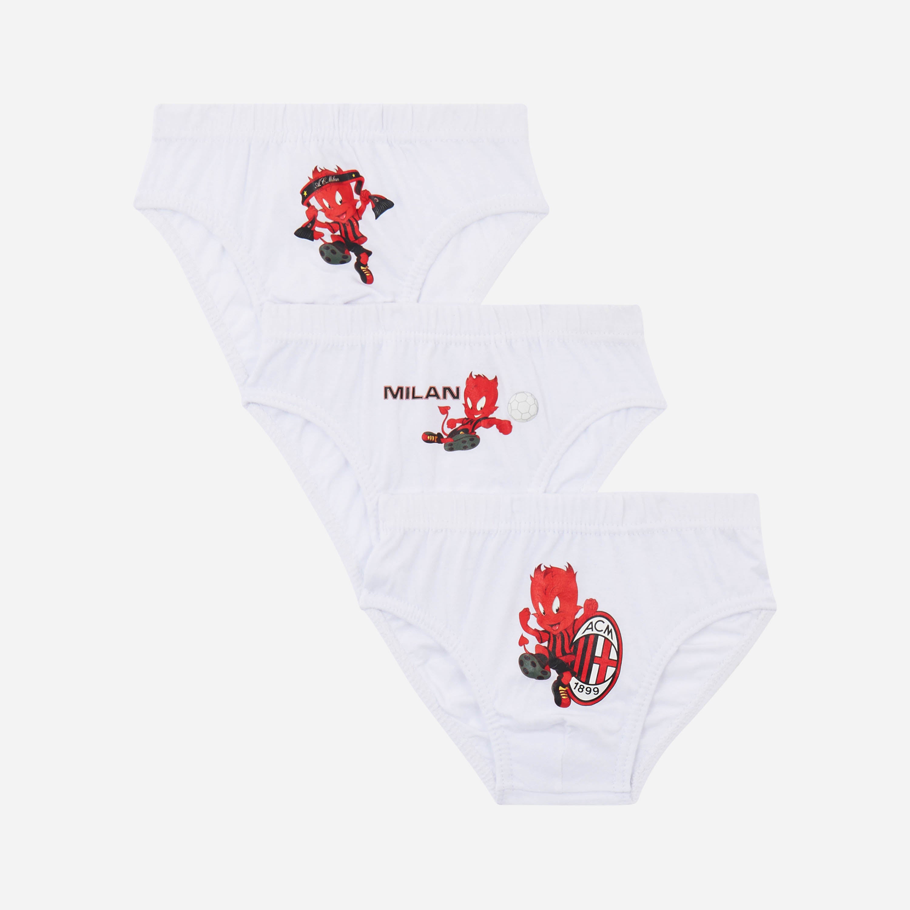 AC Milan Devil Box Set Slip Bambino con Grafiche Rosse