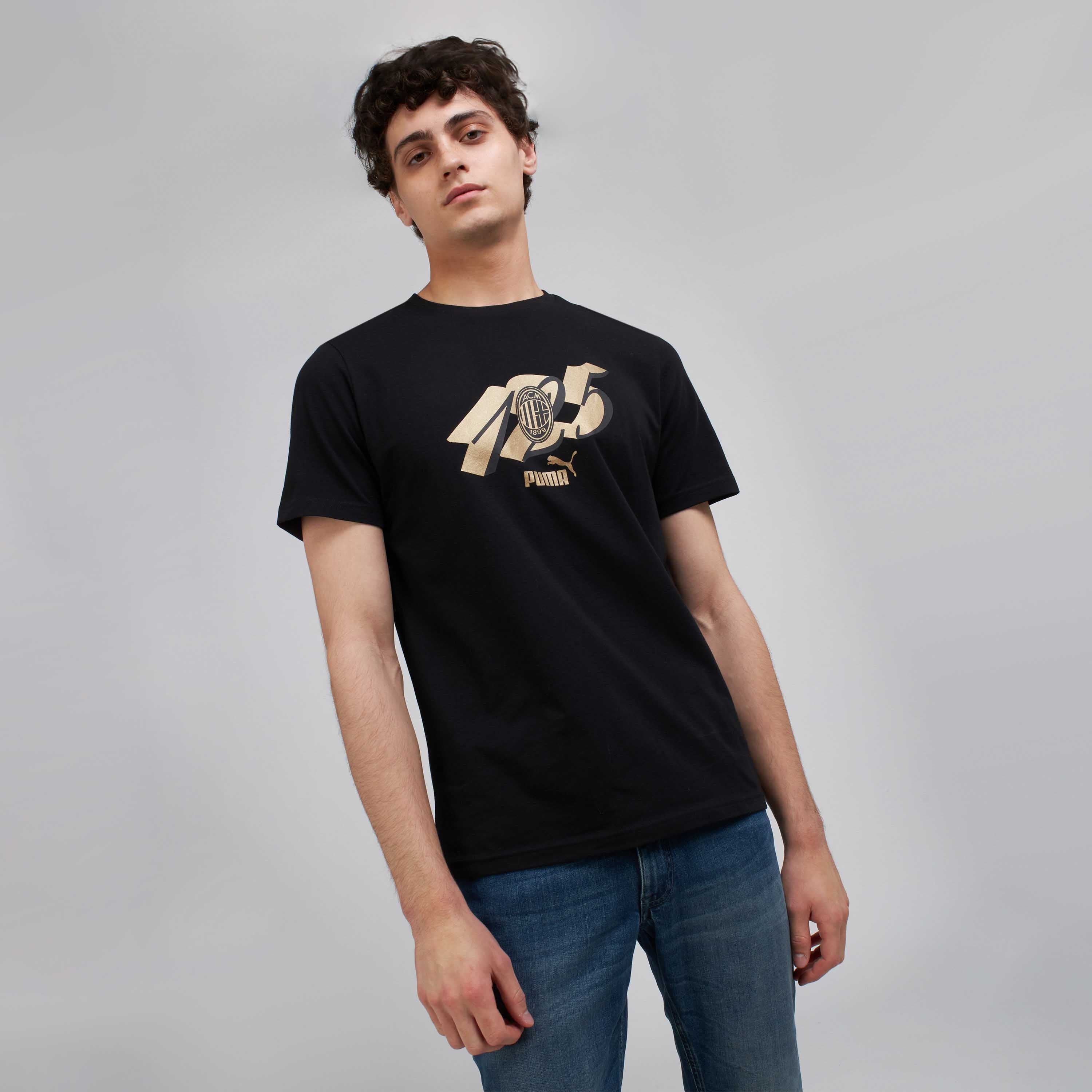 AC Milan 125th Anniversary Culture t-shirt nera uomo oro