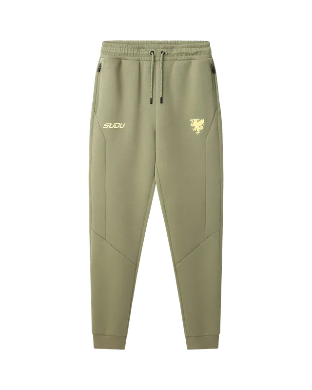 Wales Travel SUDU 2026-27 Players Away Pantaloni Tuta Verde Oliva