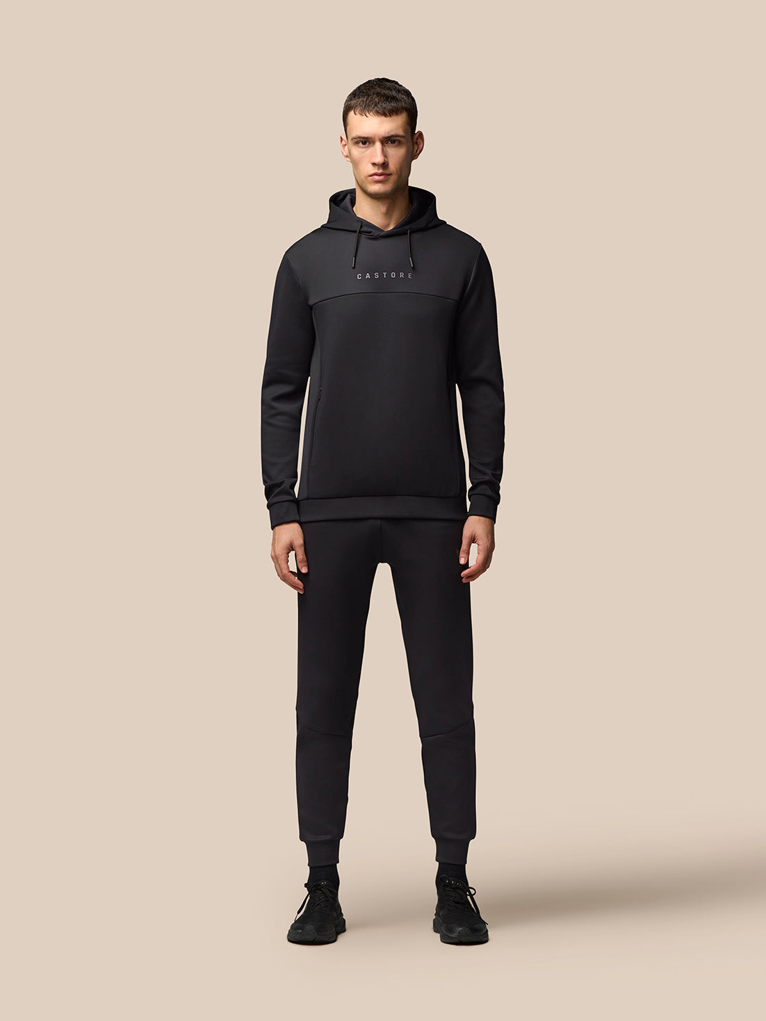 Twente Castore Flex hoodie nero felpa cappuccio uomo