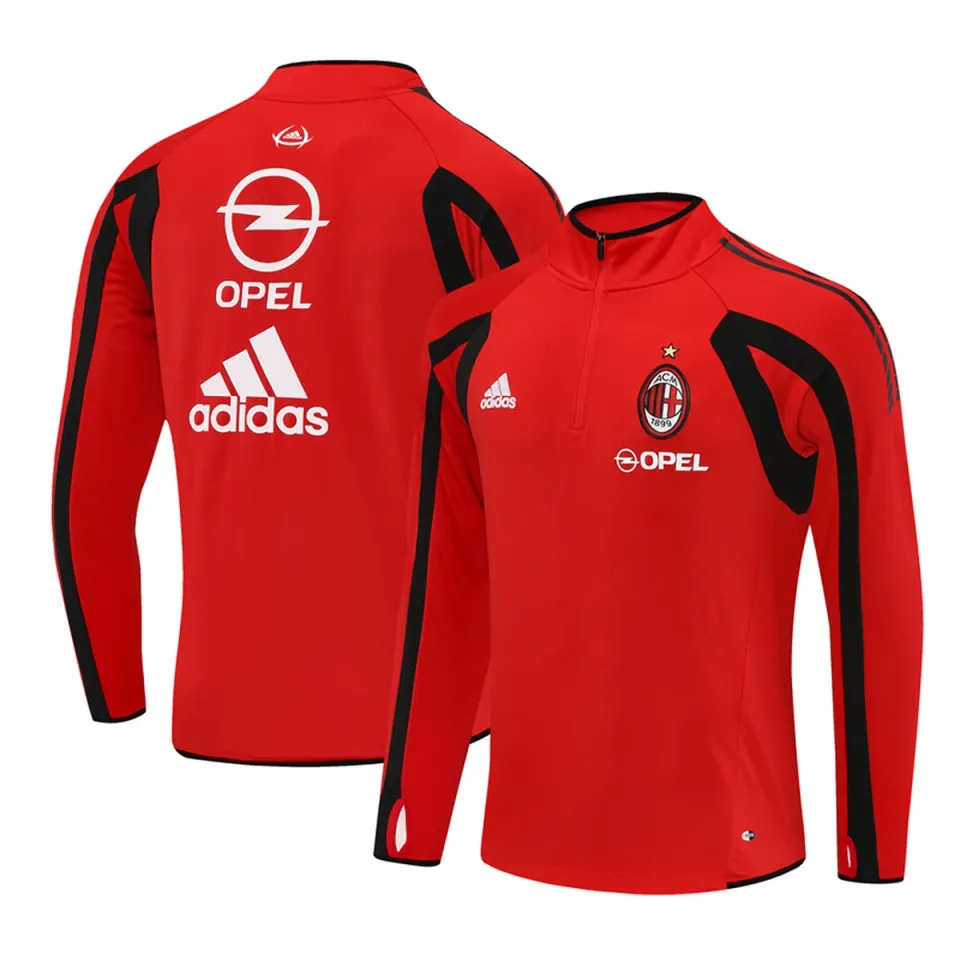 Tifoso Store Felpa Milan 2005/06 Rossa Mezza Zip maglia felpa