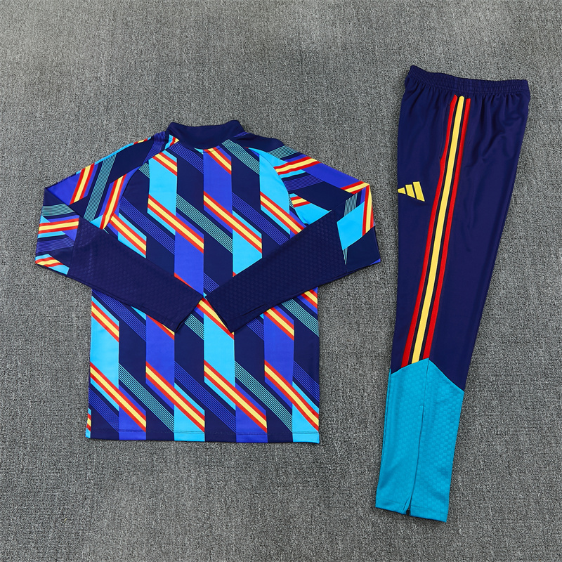 Spagna Tuta Bambino 2026/27 tuta blu multicolore mezza zip