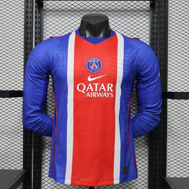 PSG 2026/27 prima maglia maniche lunghe giocatore blu