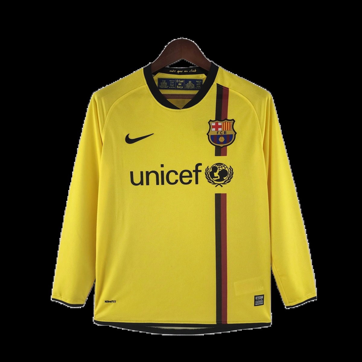 Barcellona Seconda Maglia 2008/09 gialla manica lunga S-XXL