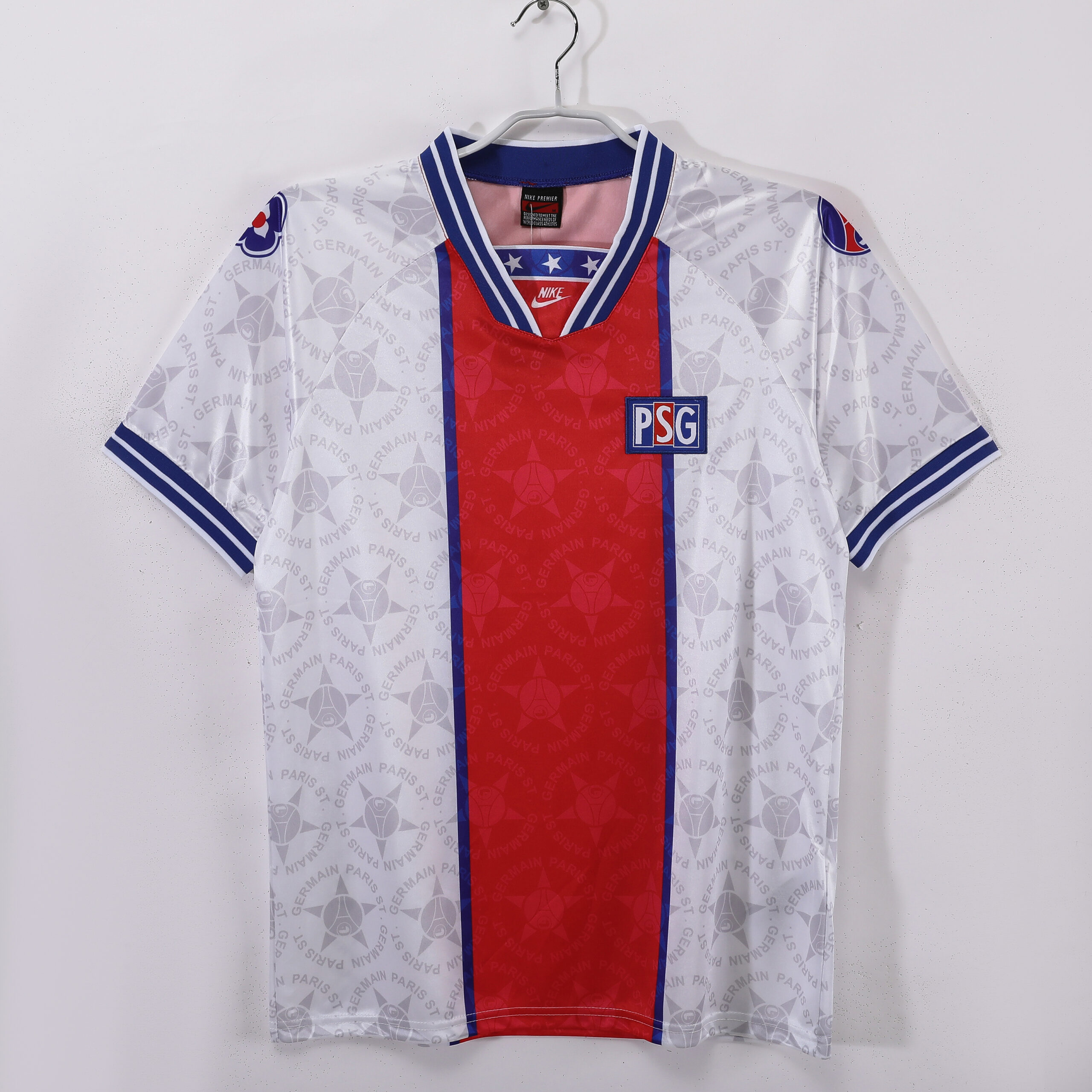 PSG Away 1994/95 maglia calcio blu striscia rossa