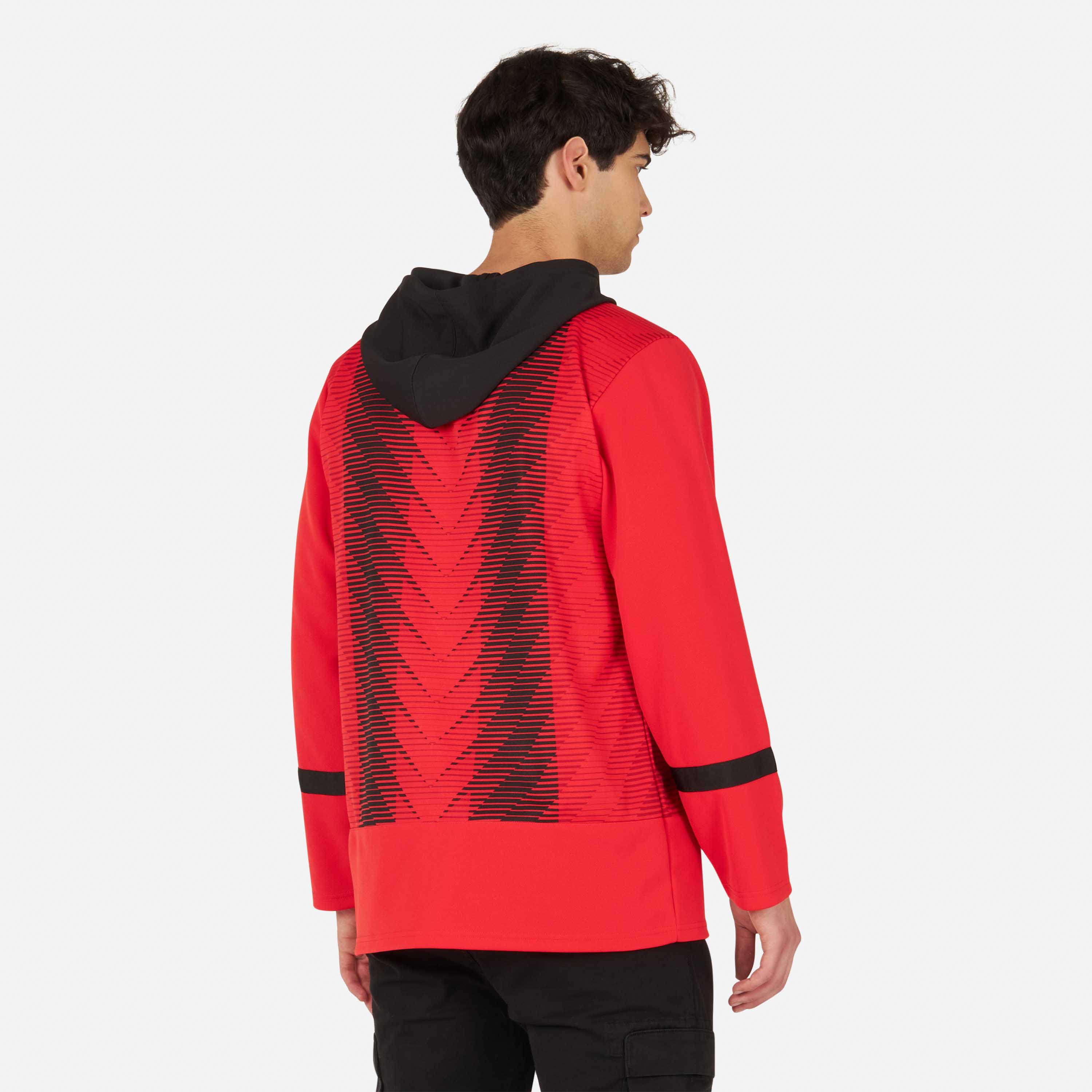 AC Milan Felpa Uomo Oversize Cappuccio Manica Lunga Nera