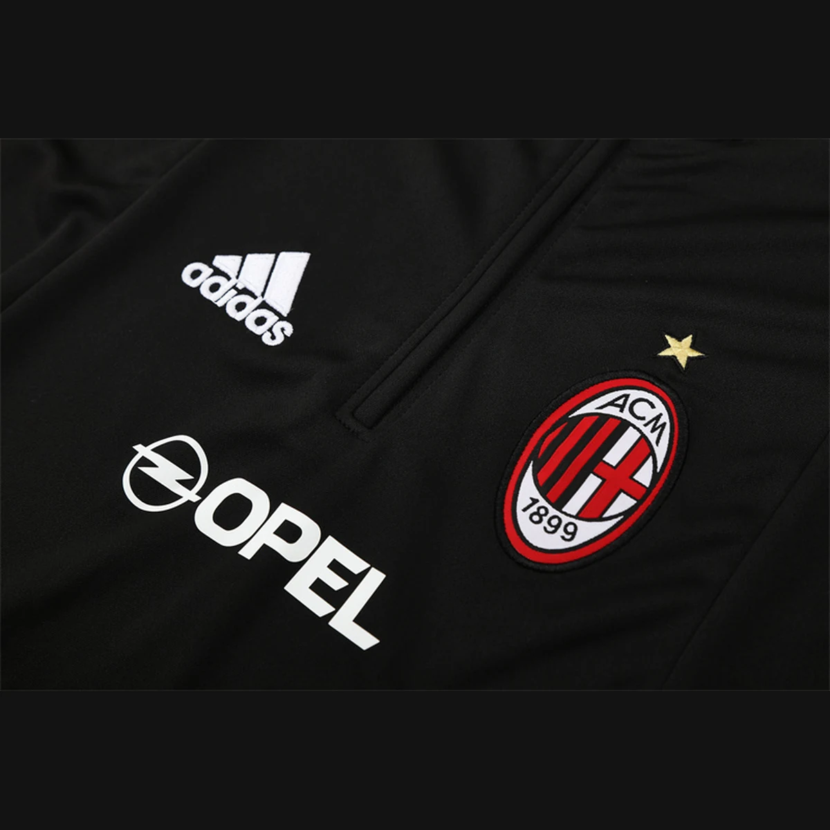 Milan 2004/05 felpa nera mezza zip retro Opel