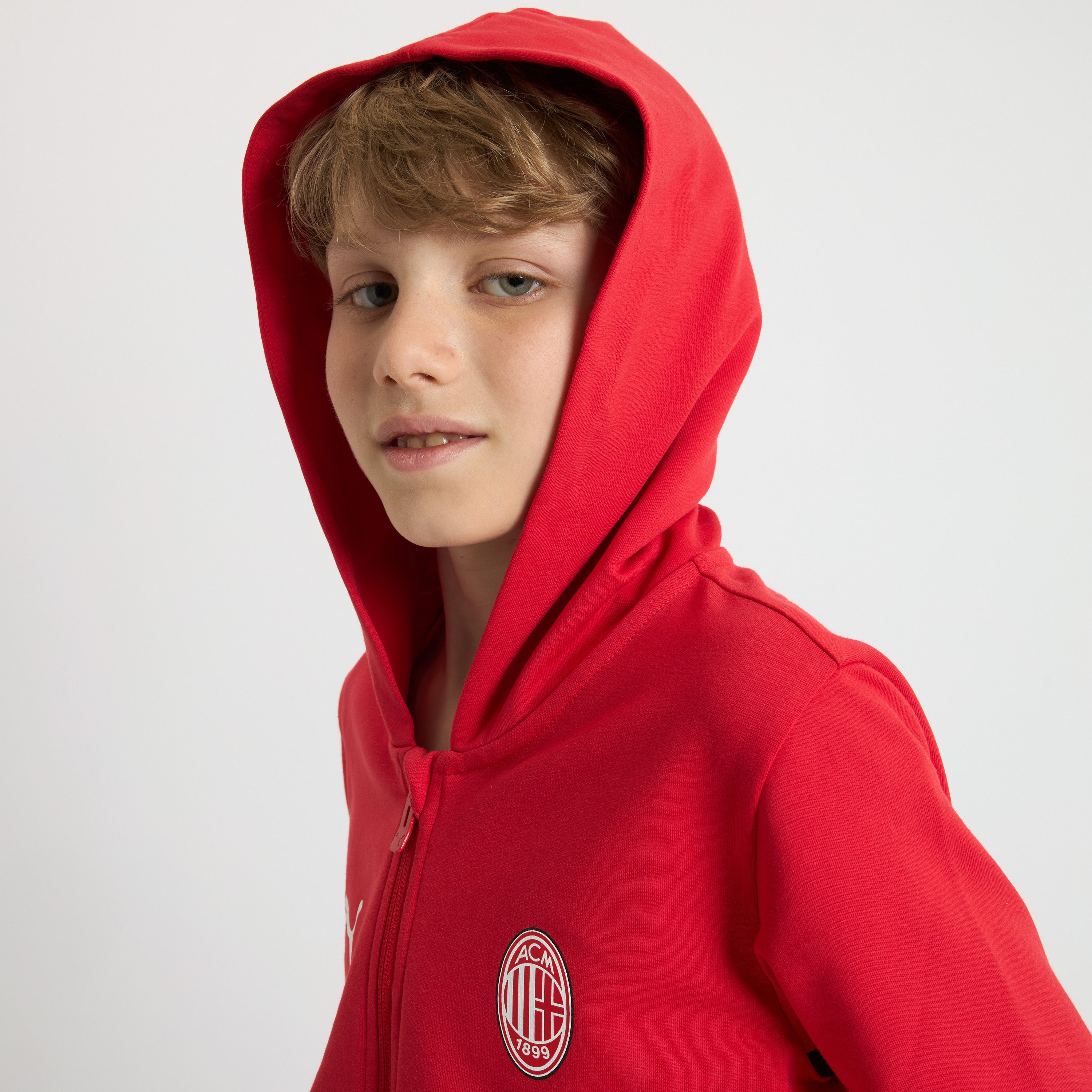 AC Milan Culture Tuta bimbo rossa zip cappuccio 6-14 anni