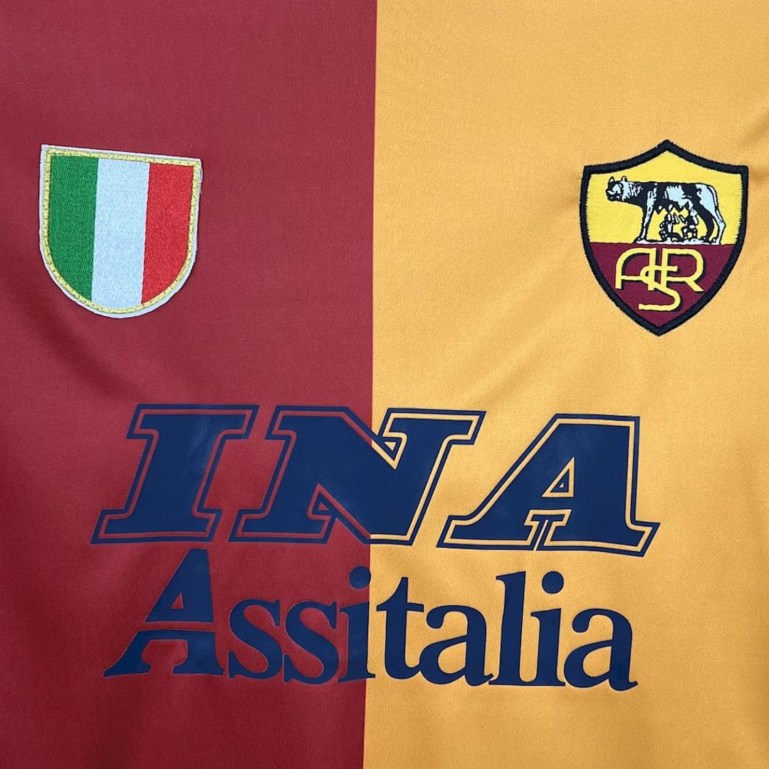 Roma 2001/02 maglia manica lunga rossa retro S-XXL