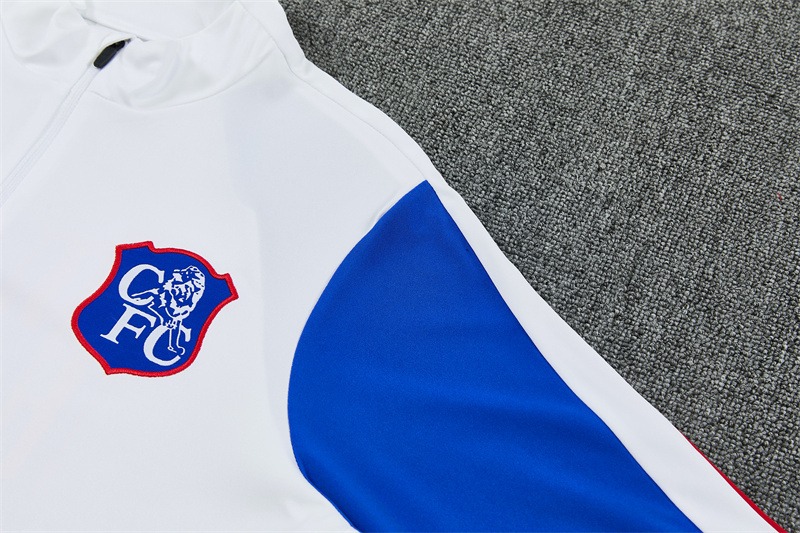 Chelsea 2026/27 Tuta Bianca Half Zip Pantaloni Blu