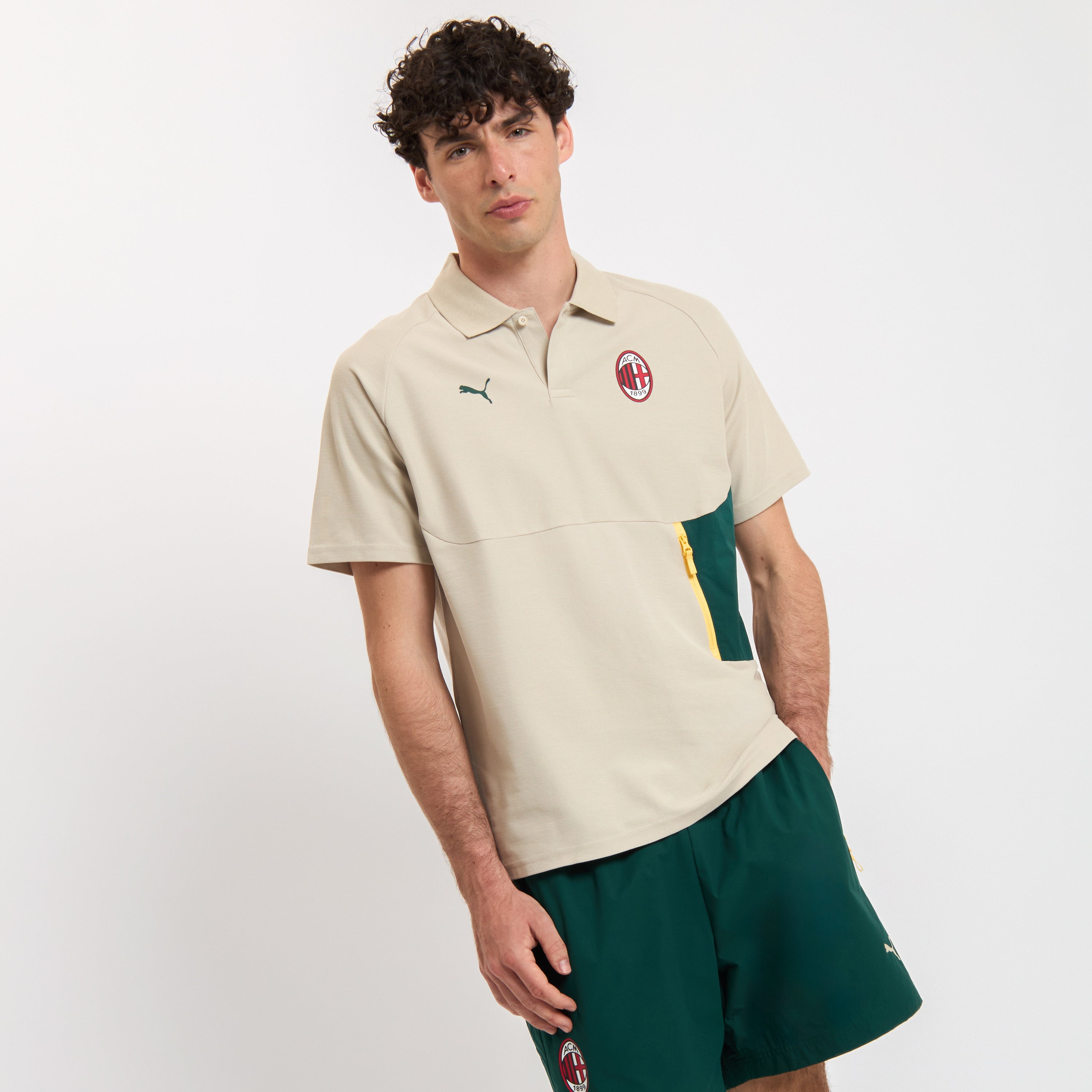Milan Pumatech 2025/26 polo uomo beige manica corta
