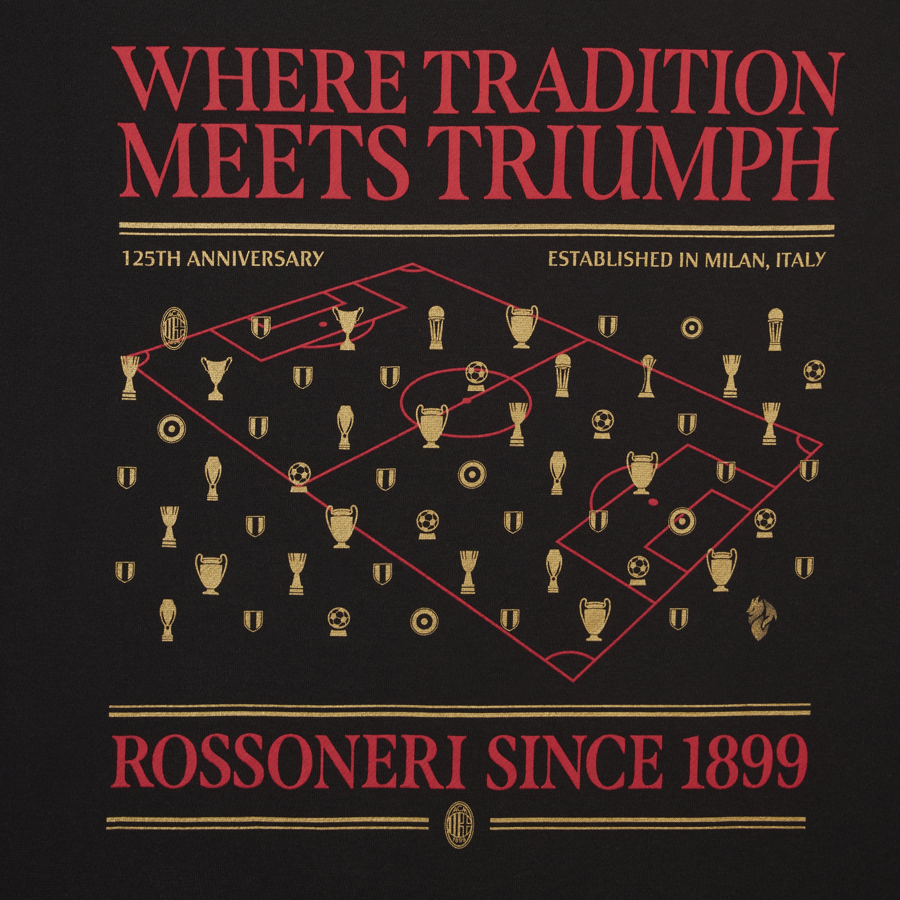 AC Milan Rossoneri Since 1899 felpa nera M cotone
