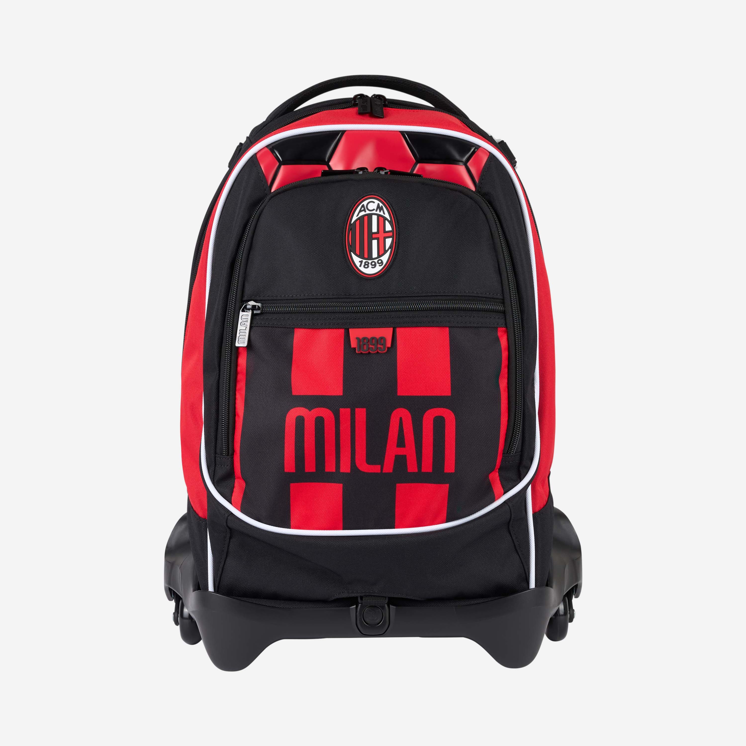 AC Milan Borsa e Zaini trolley scuola rosso nero 40x51x30 cm