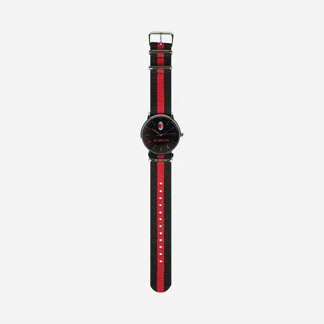 AC Milan orologio cinturino tessuto rossonero taglia unica