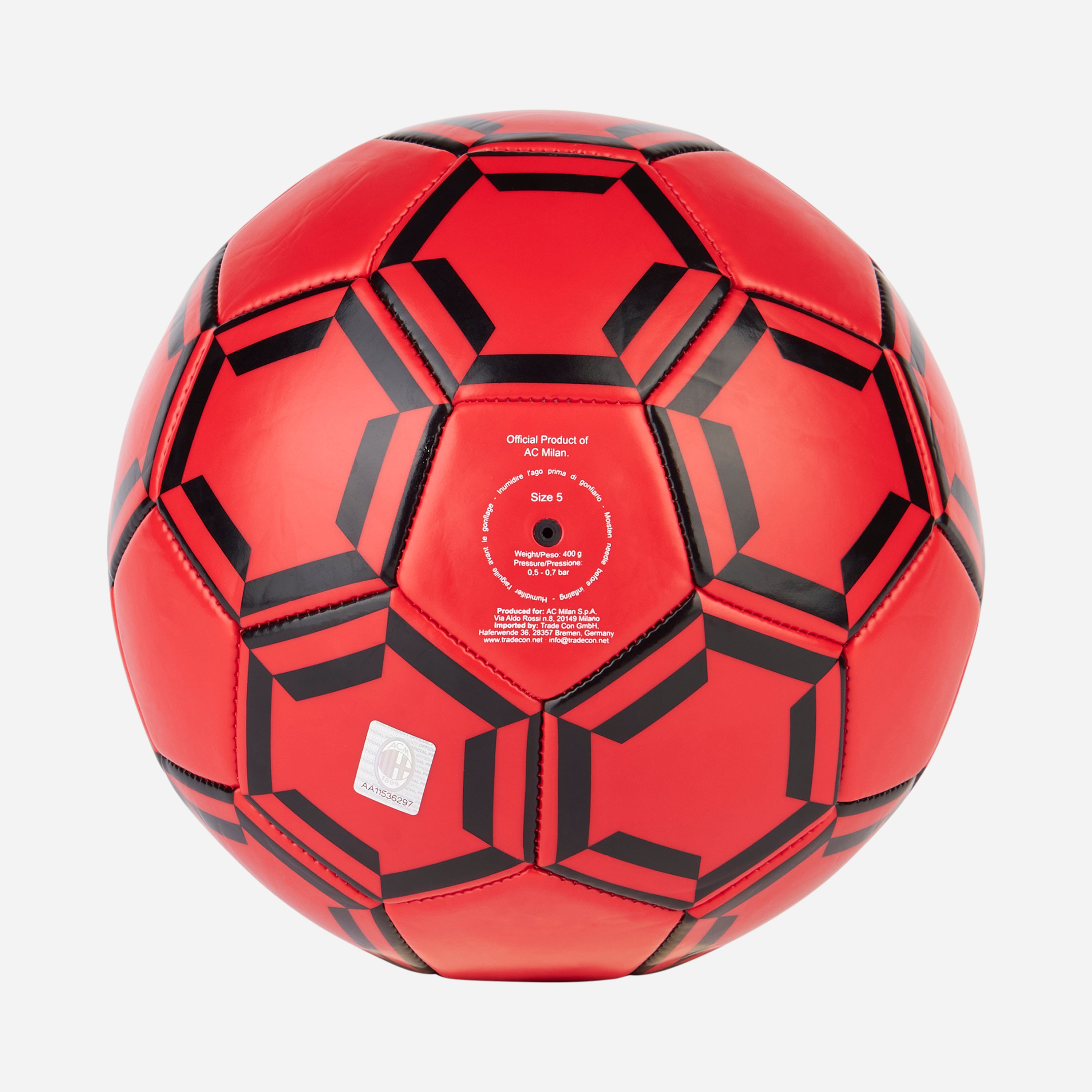 AC Milan Mini Ball pallone calcio rosso misura 1 PVC