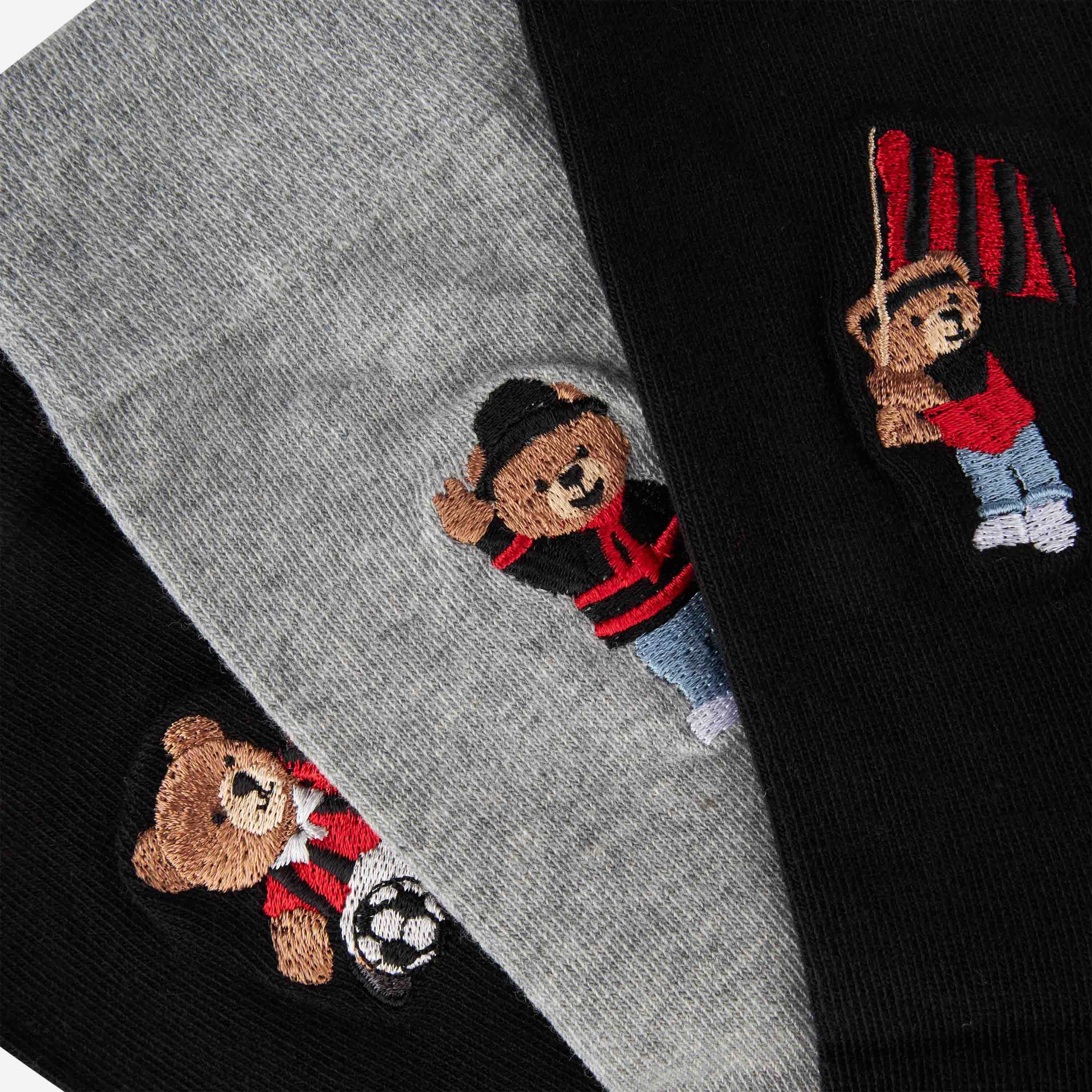 AC Milan Teddy calzini box 3 paia unisex cotone neri