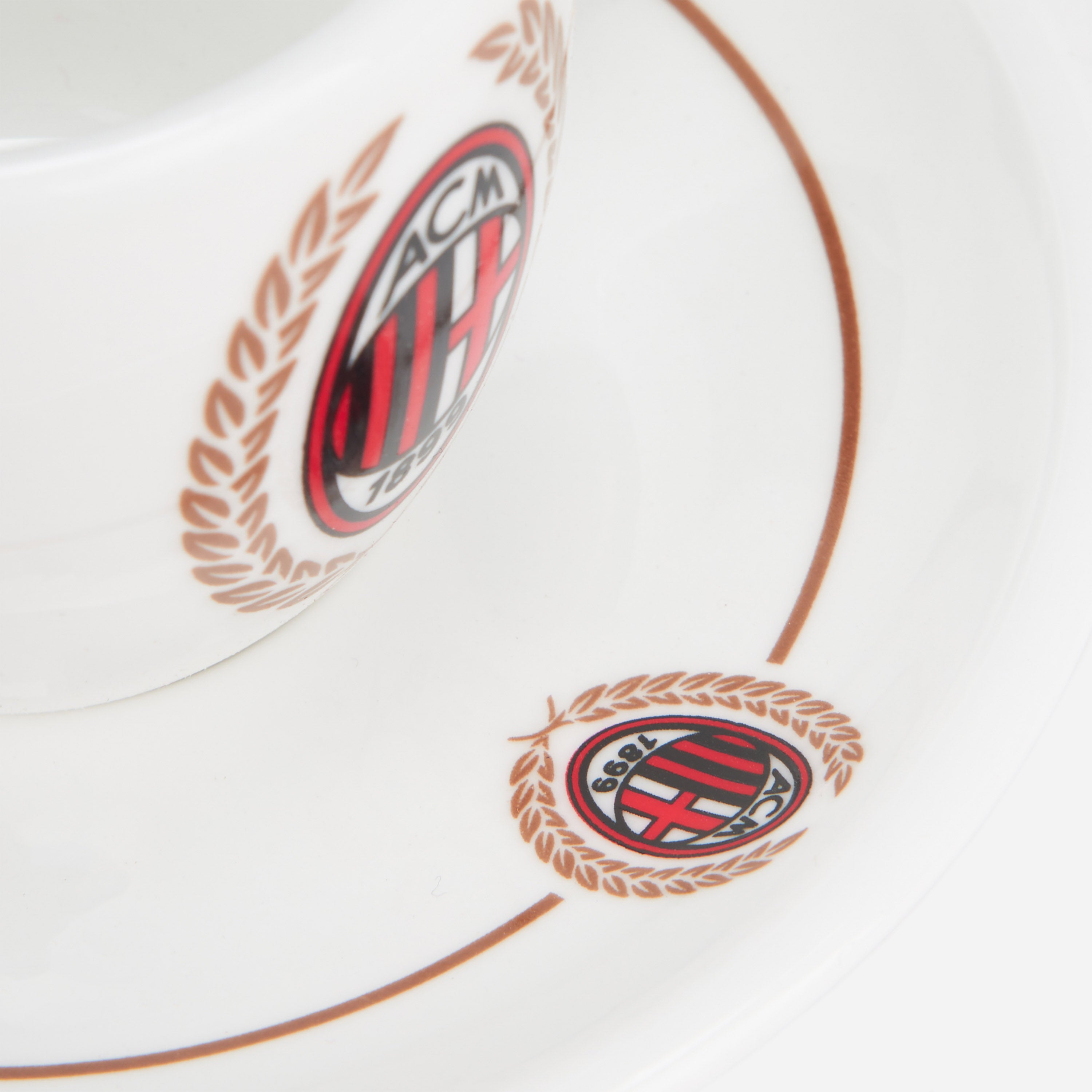 AC Milan Accessori Set Caffè 2 Tazzine con Piattini Oro