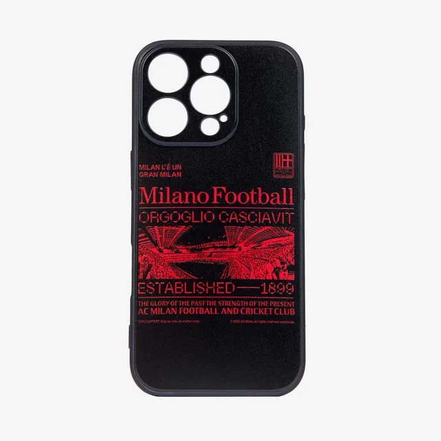AC Milan Milano Football custodia iPhone 15 nero rossa