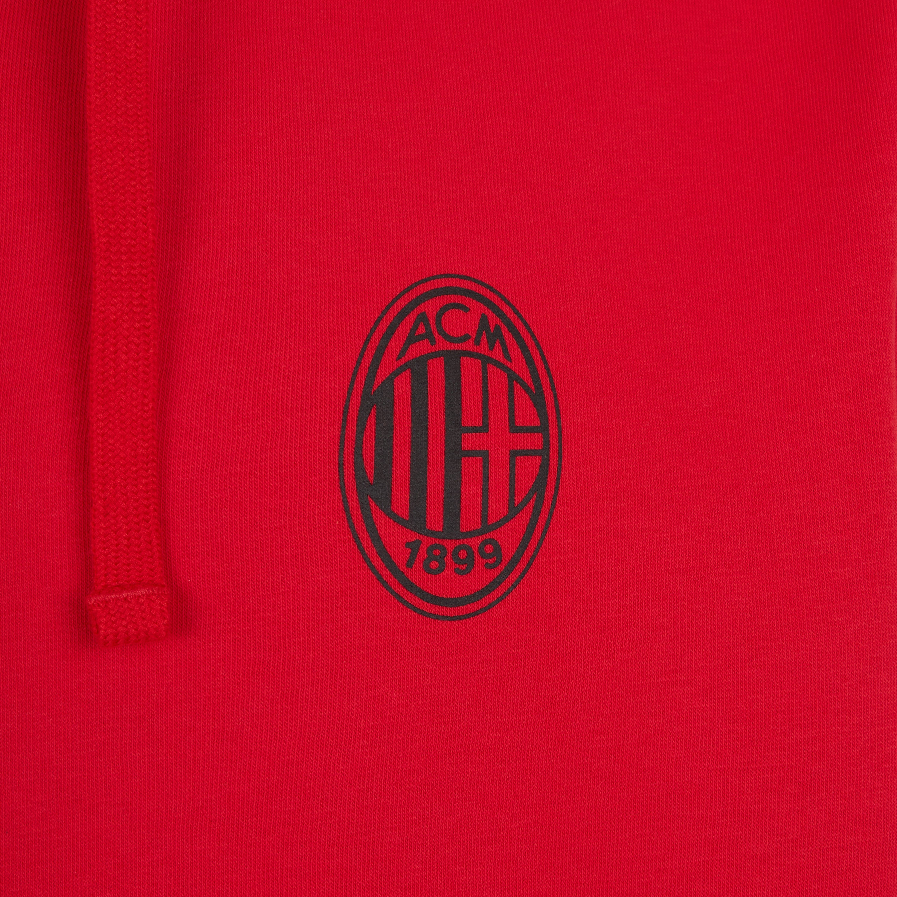 AC Milan Magliette Felpa Rossa Zip con Cappuccio Uomo Essential