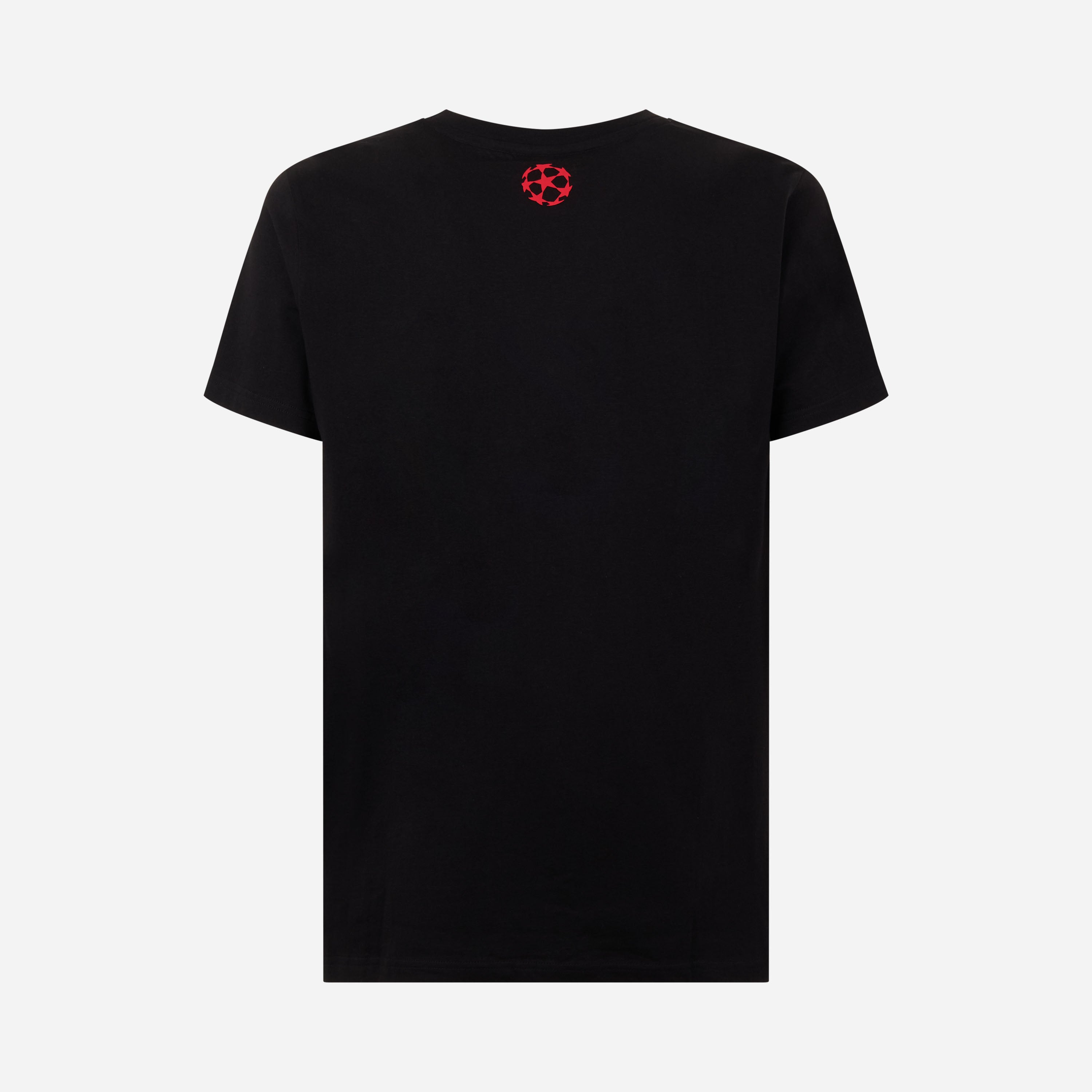AC Milan Champions League T-Shirt Nera Logo Uomo Cotone