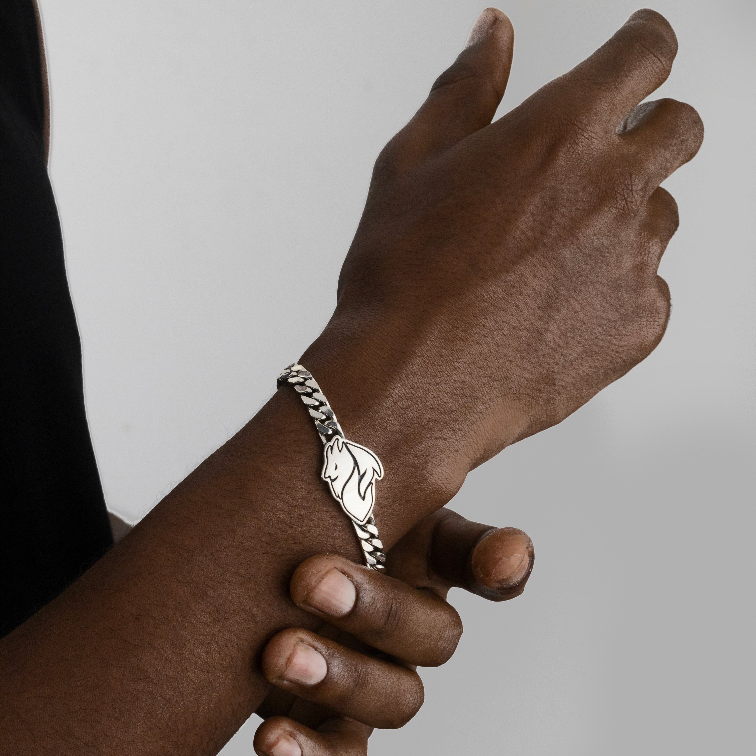 Nove25 x Milan Silver Devil bracciale argento 19cm
