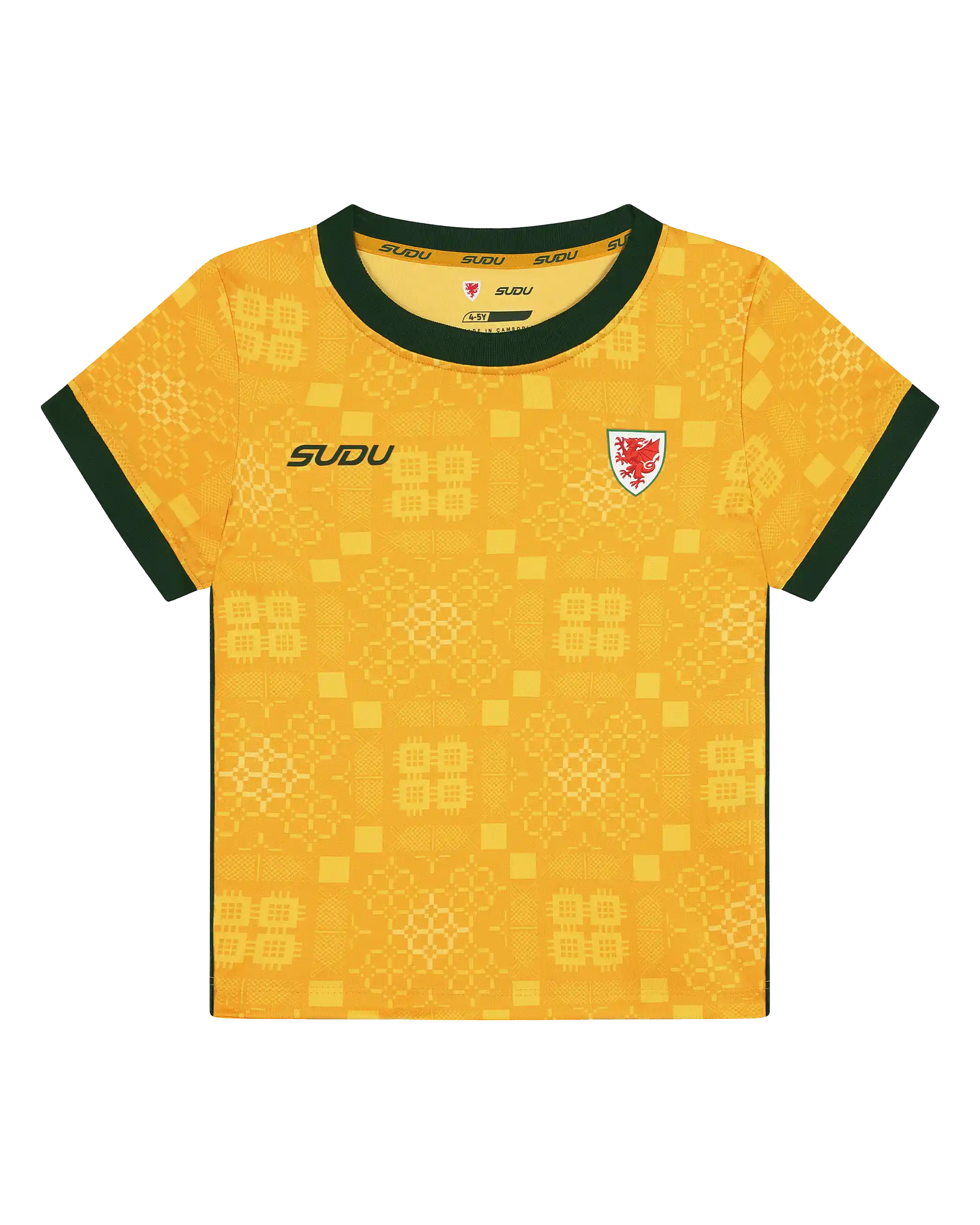 Wales Away Kit SUDU 2026-27 maglia gialla bambino