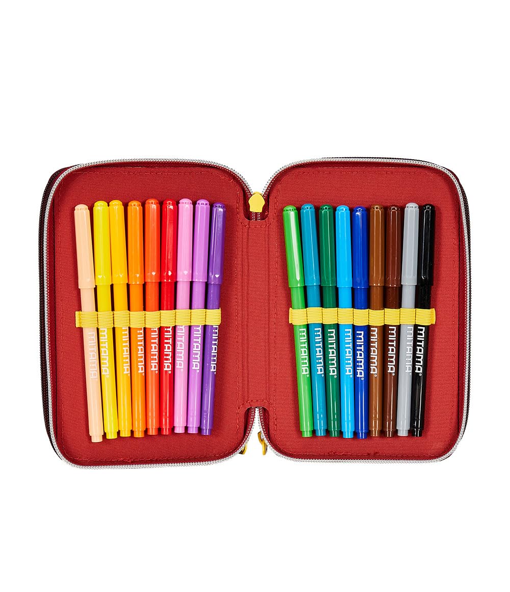 Roma Fanshop AS Roma Astuccio 3 Scomparti rosso giallo scuola