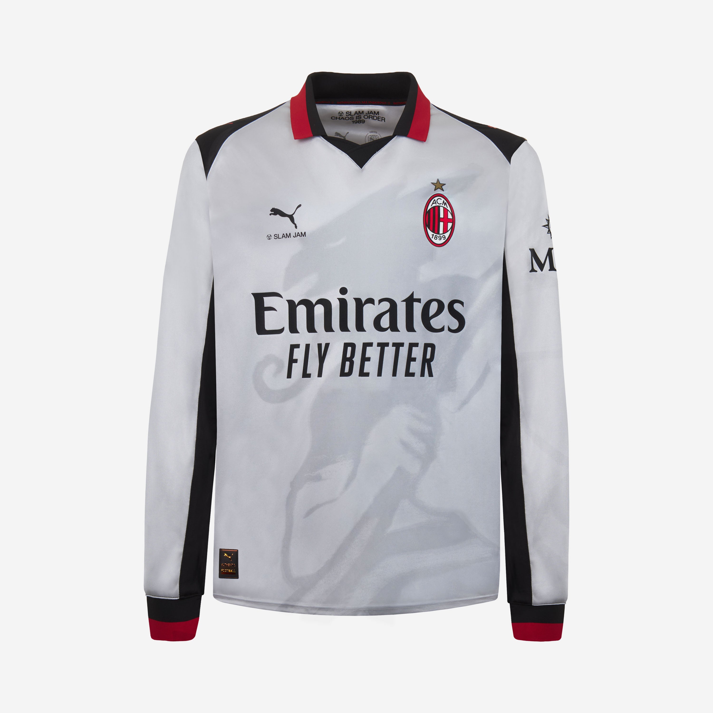AC Milan x Slam Jam maglia gara argento manica lunga uomo