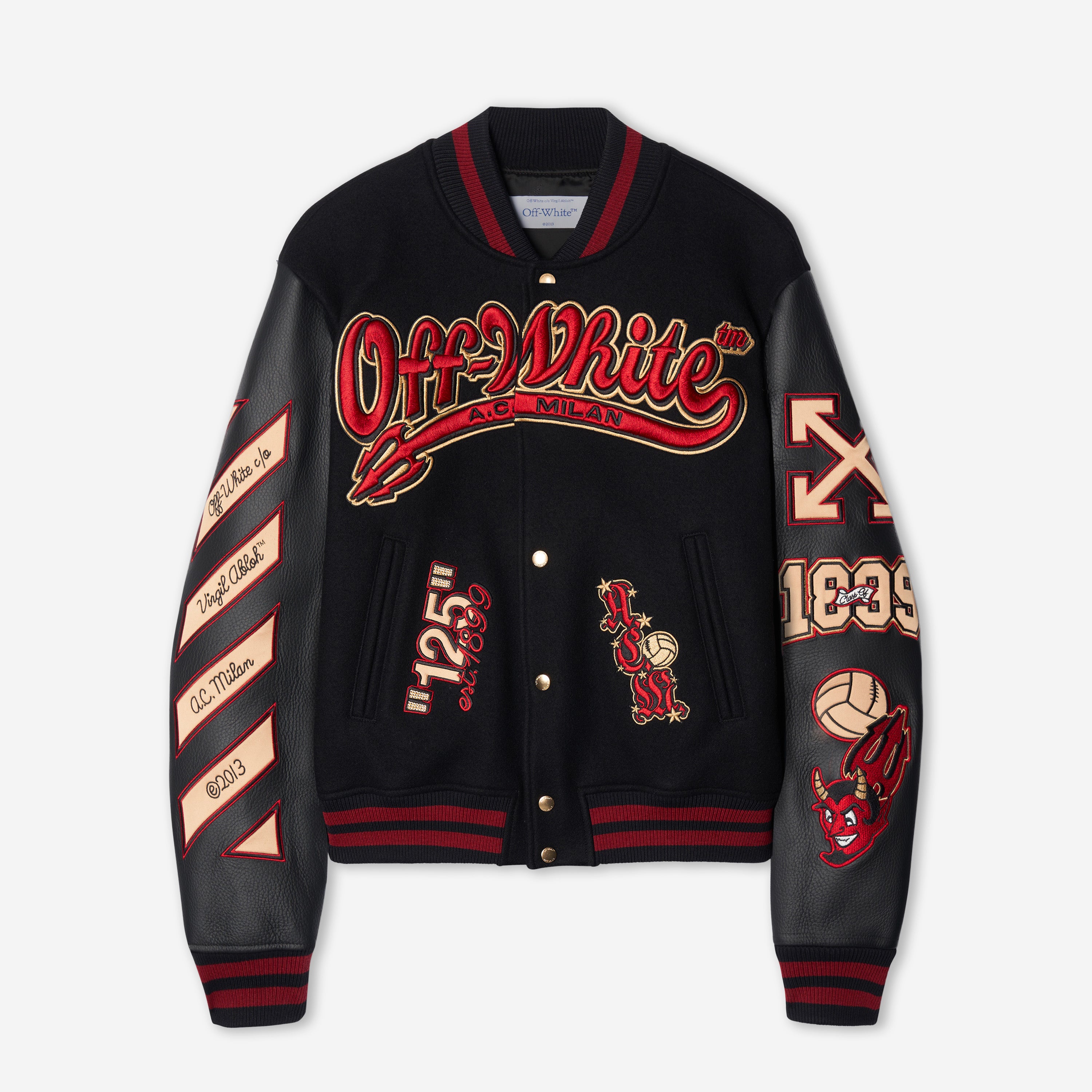 AC Milan Off-White varsity jacket giacca ricamata