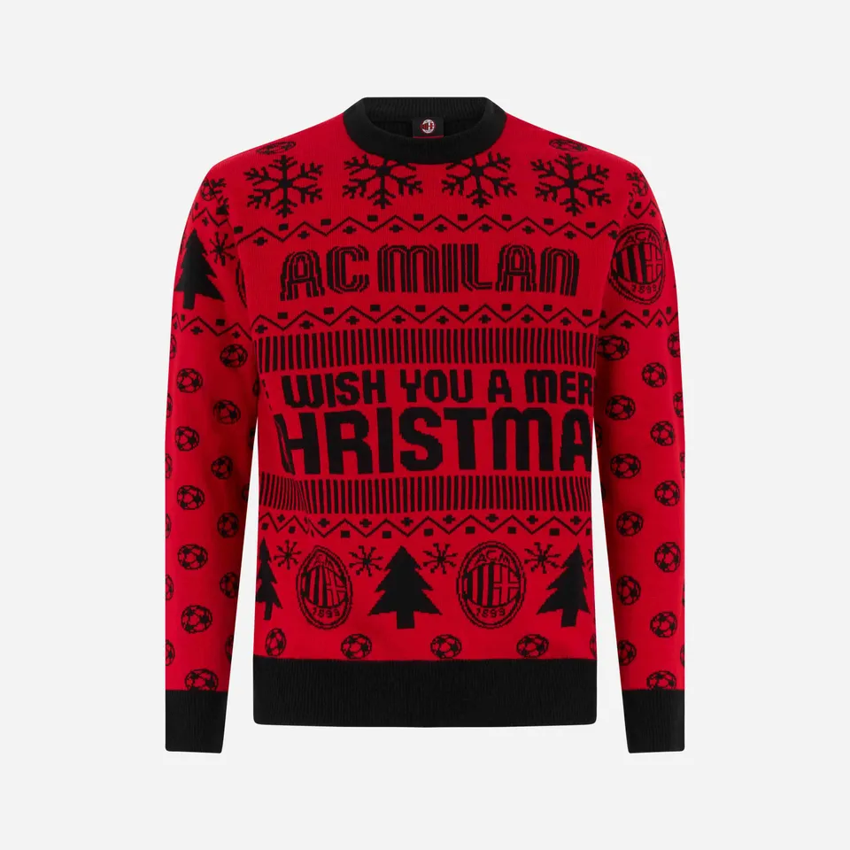 AC Milan Felpe e Giacche Milan Christmas Jumper maglione rosso