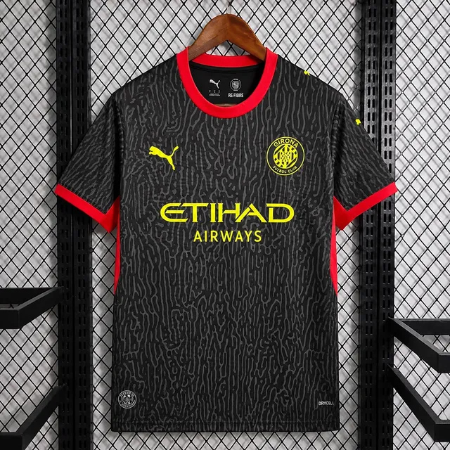 Tifoso Store Maglie da Calcio Girona Away 2026/27 maglia nera bordi rossi