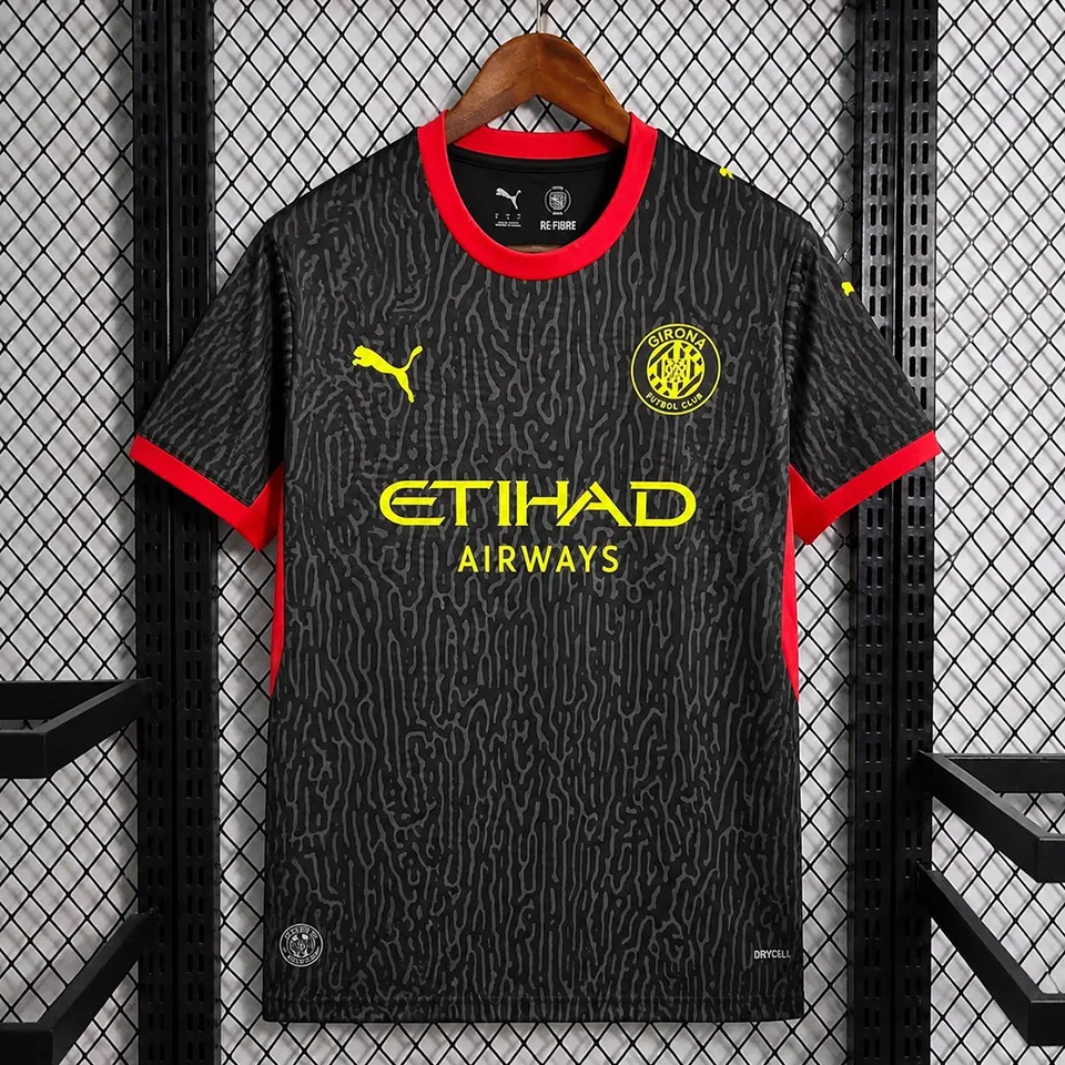 Tifoso Store Maglie da Calcio Girona Away 2026/27 maglia nera bordi rossi