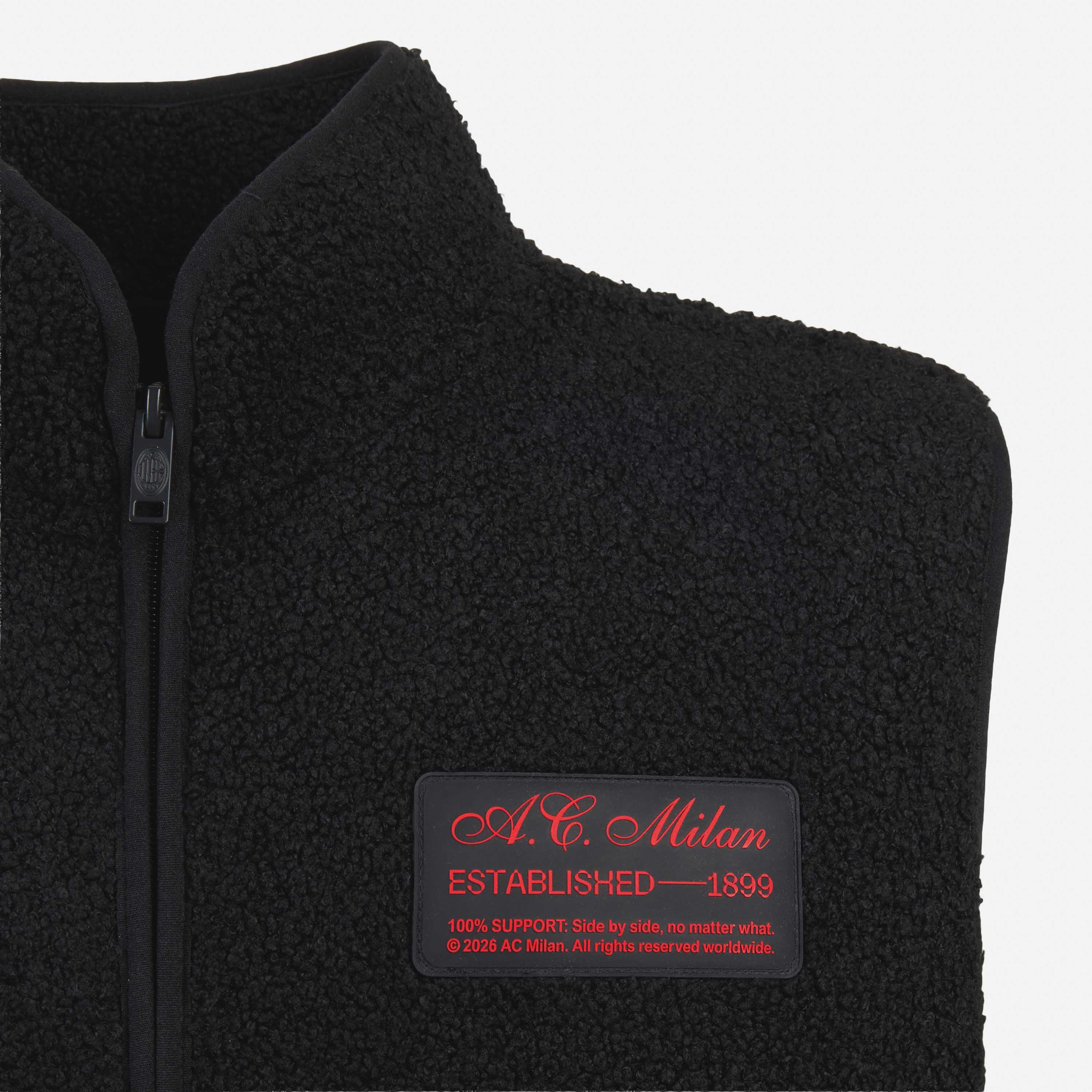AC Milan Casciavit Gilet Nero Uomo Zip in Sherpa