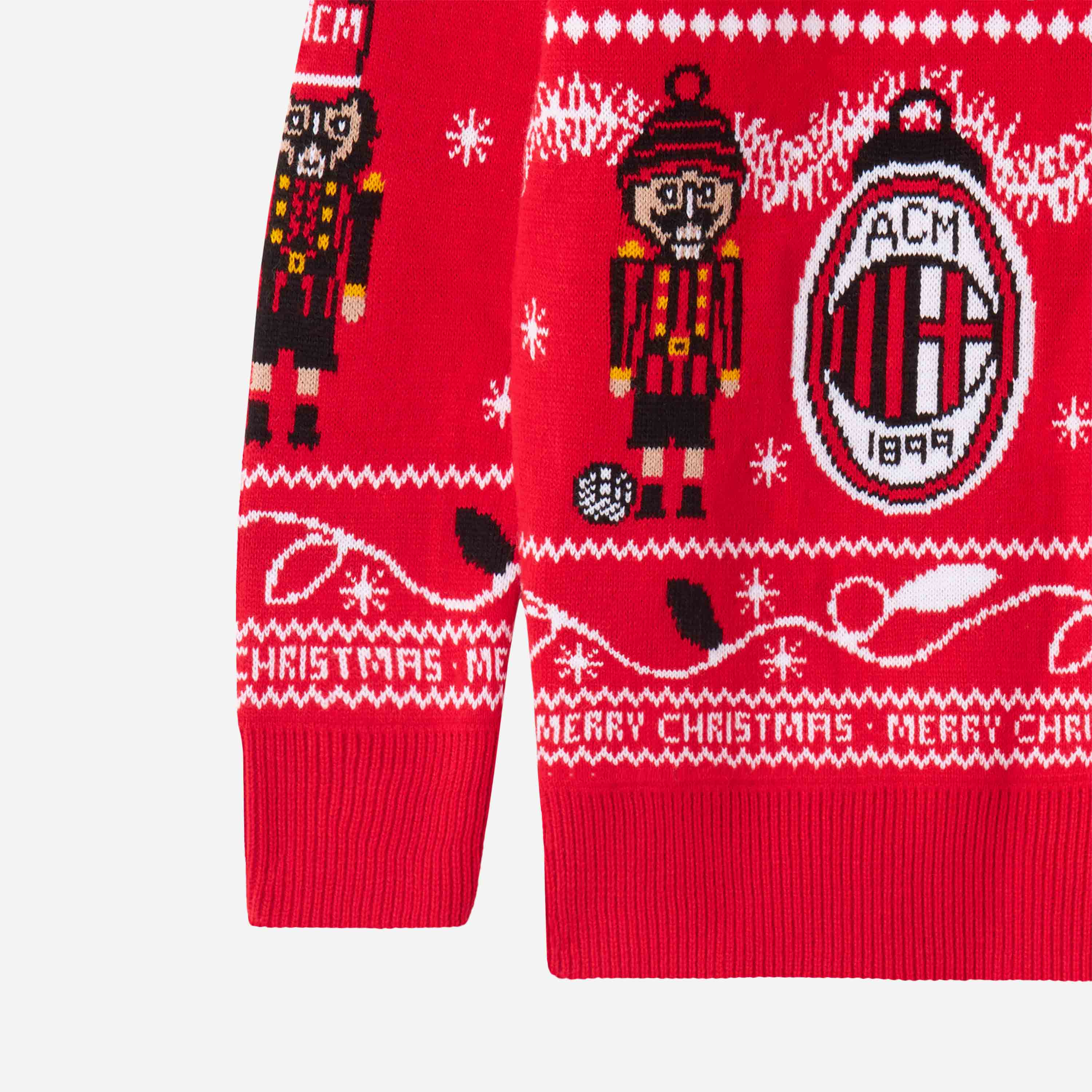 AC Milan Kids Christmas Jumper Bambino Rossonero 8 10 12 Anni