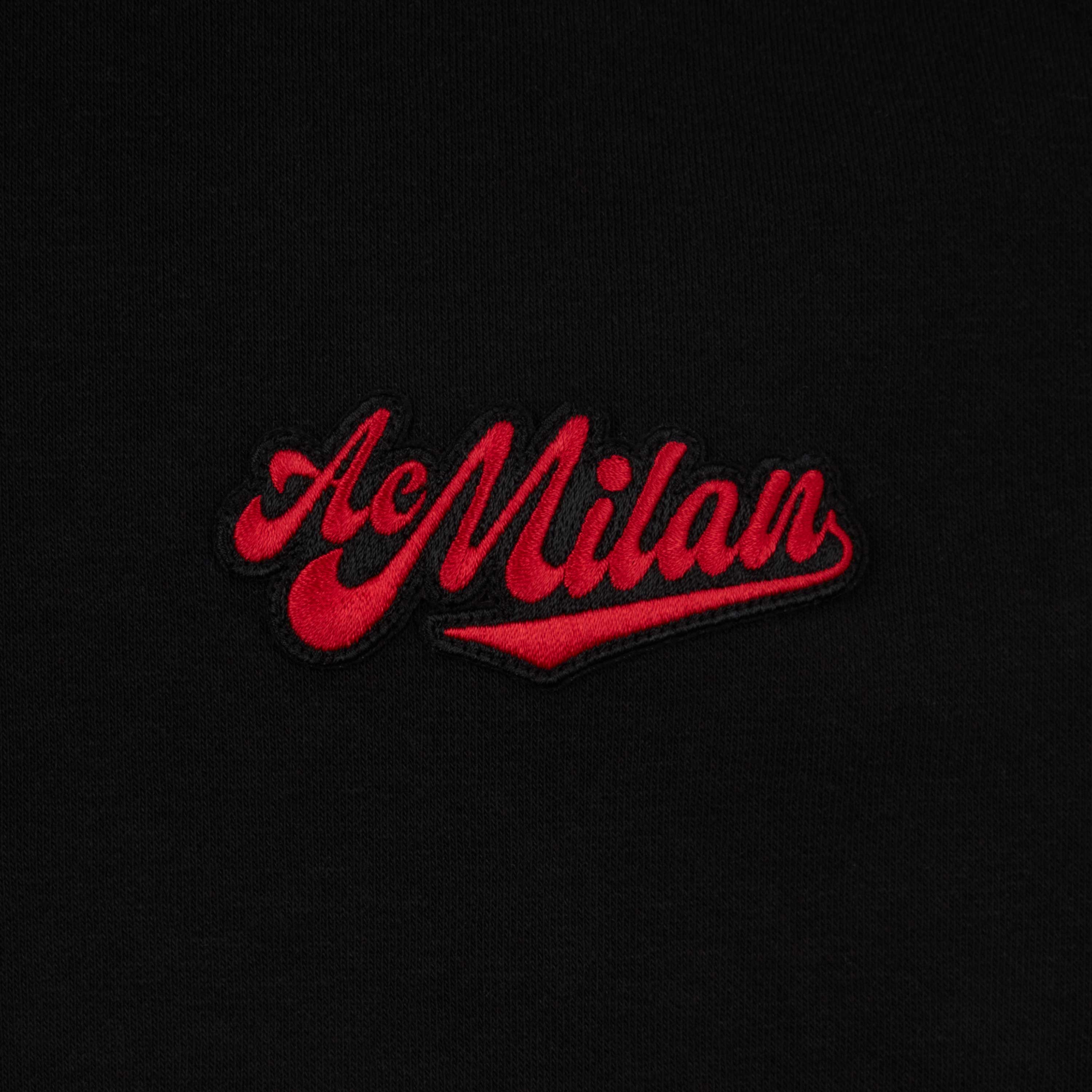AC Milan Urban Felpa Girocollo Uomo Ricamata Nera