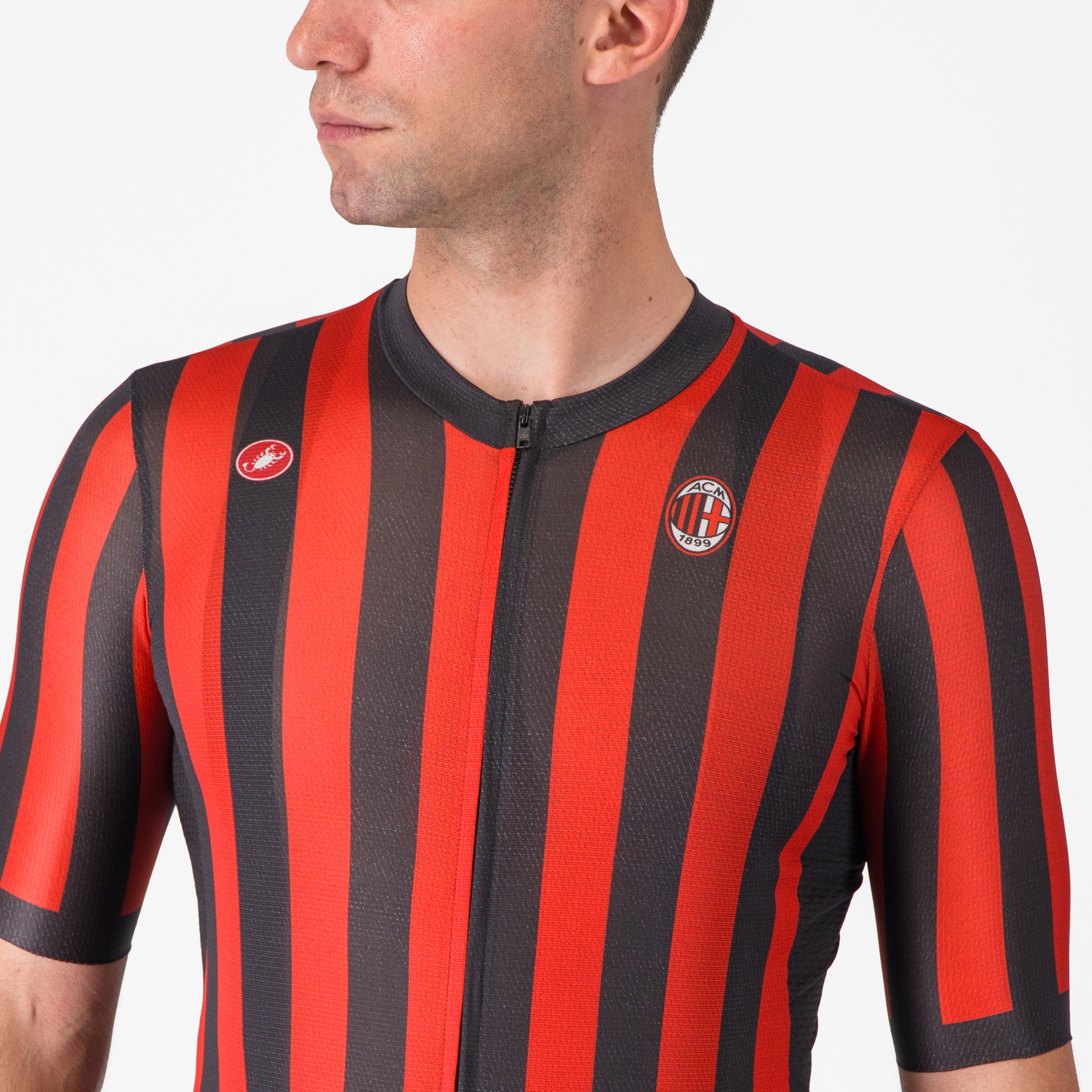 Castelli x AC Milan maglia ciclismo rossonera con zip