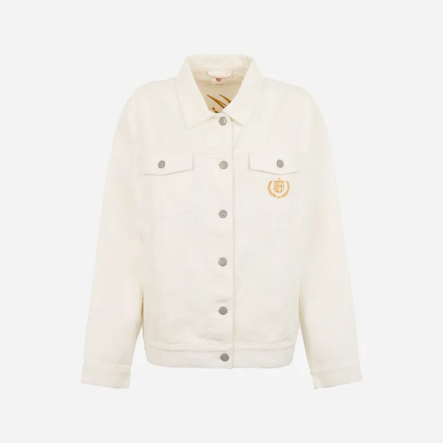 AC Milan giacca denim bianca donna ricamata XS