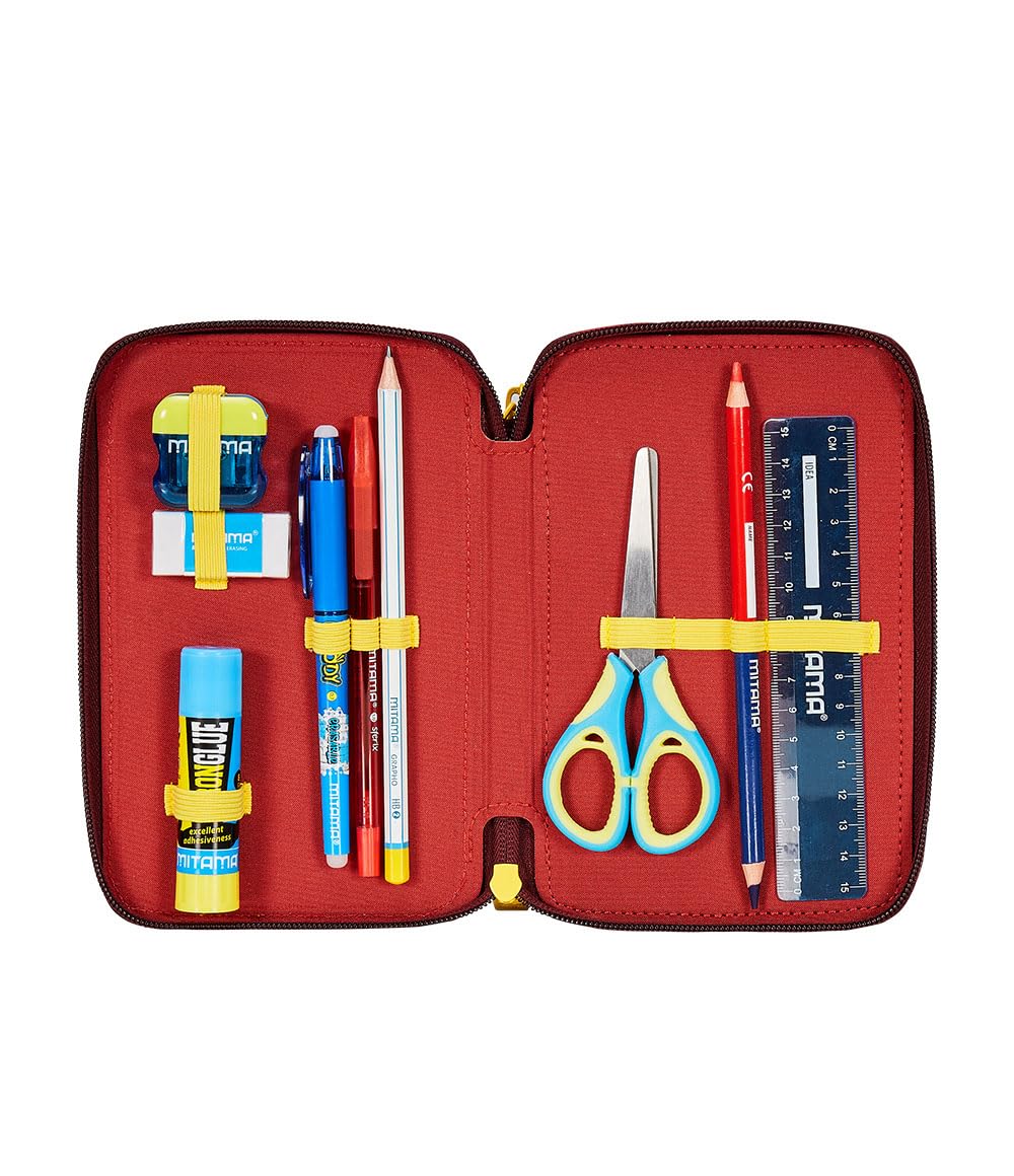 Roma Fanshop AS Roma Astuccio 3 Scomparti rosso giallo scuola