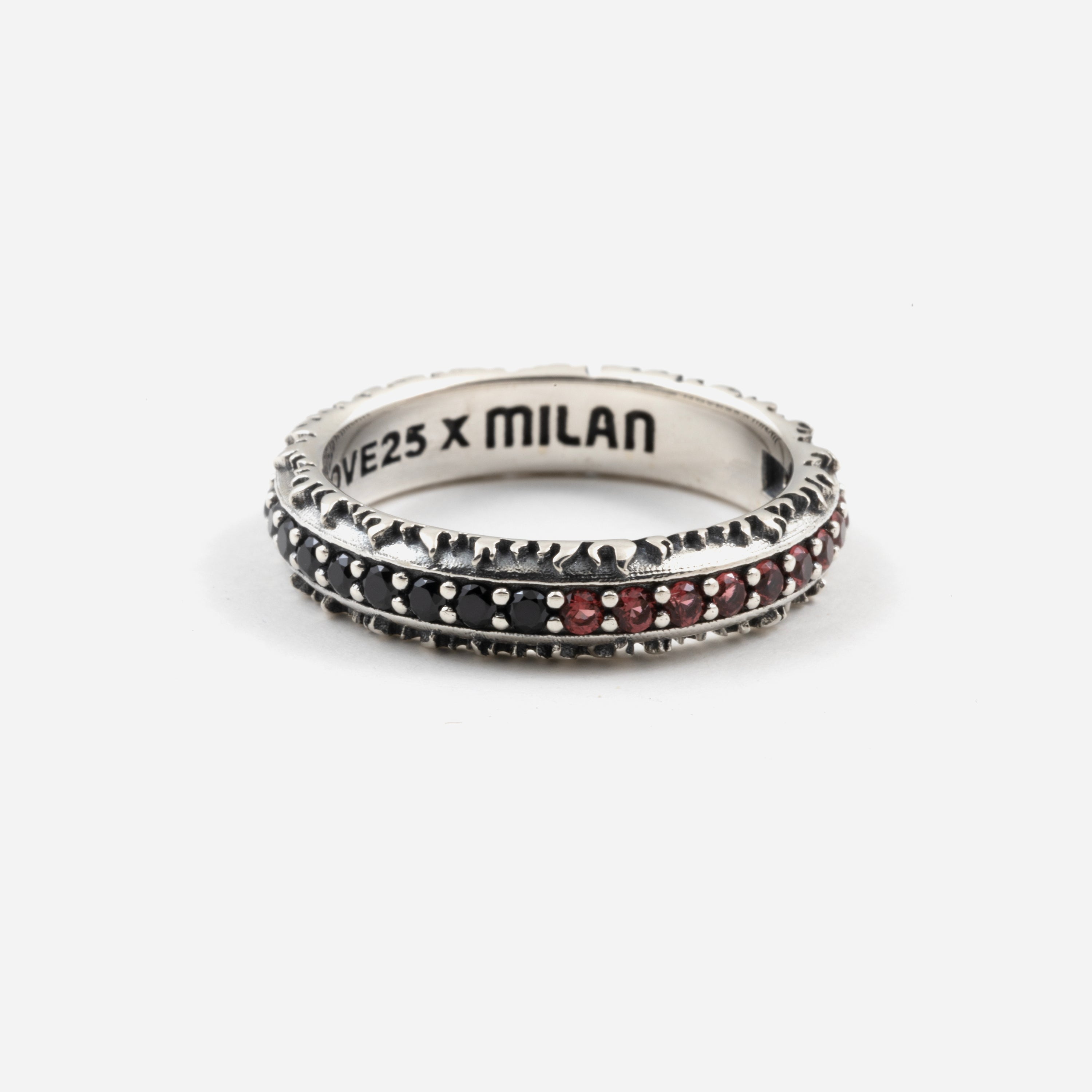 AC Milan Nove25 x Milan anello argento 925 zirconi misura 16