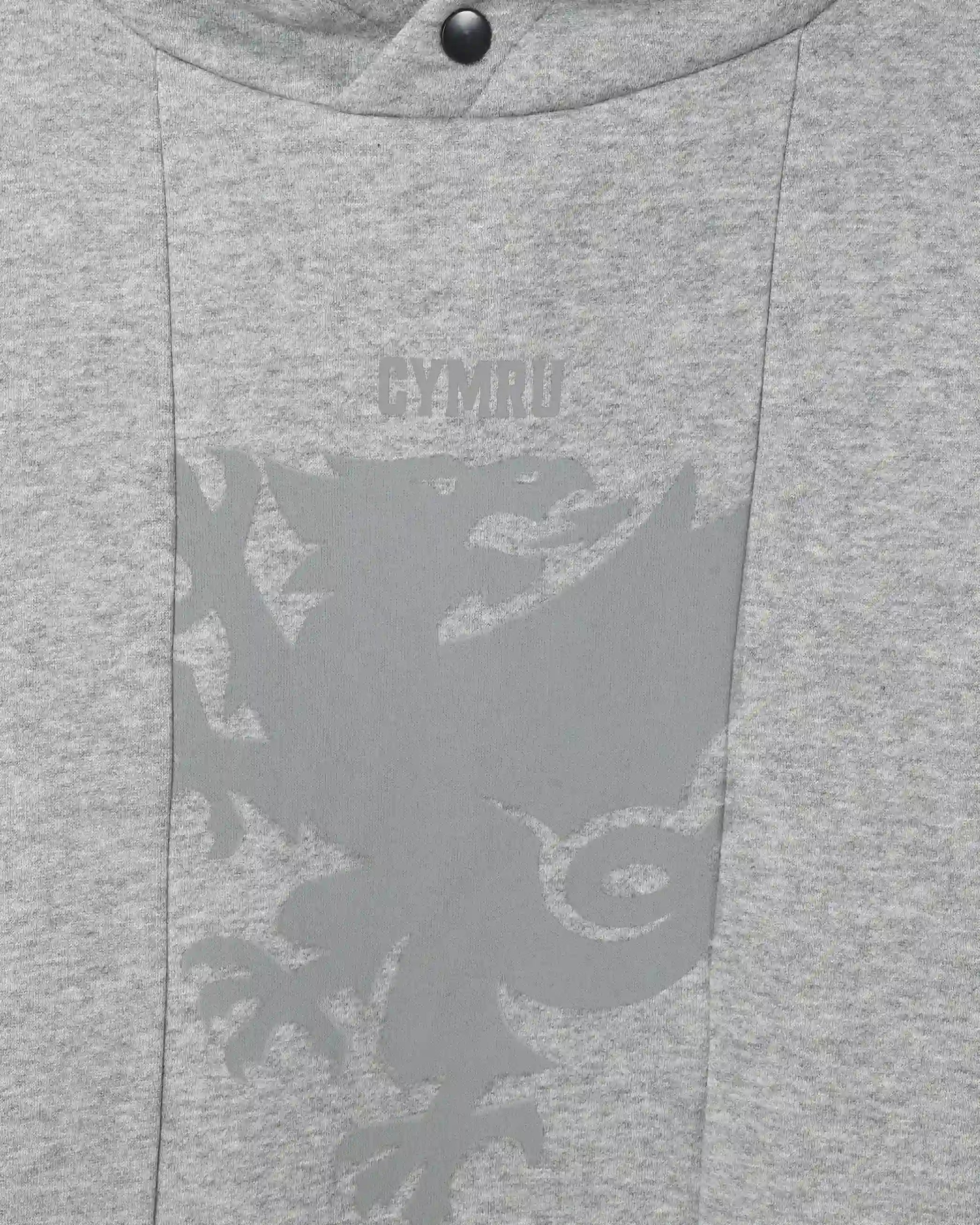 Wales Fanwear Draig Crest felpa cappuccio grigia