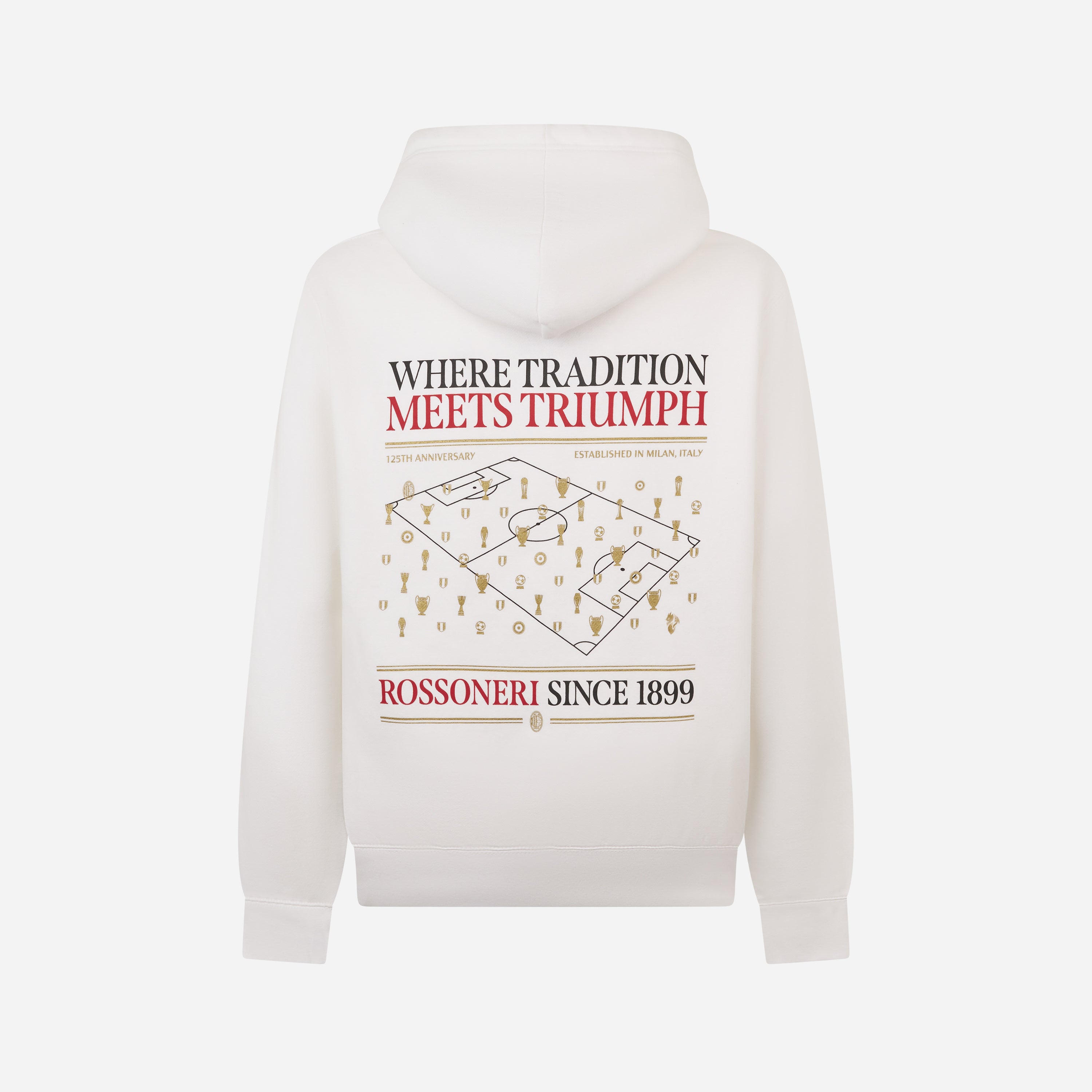 AC Milan Rossoneri Since 1899 felpa bianca con cappuccio