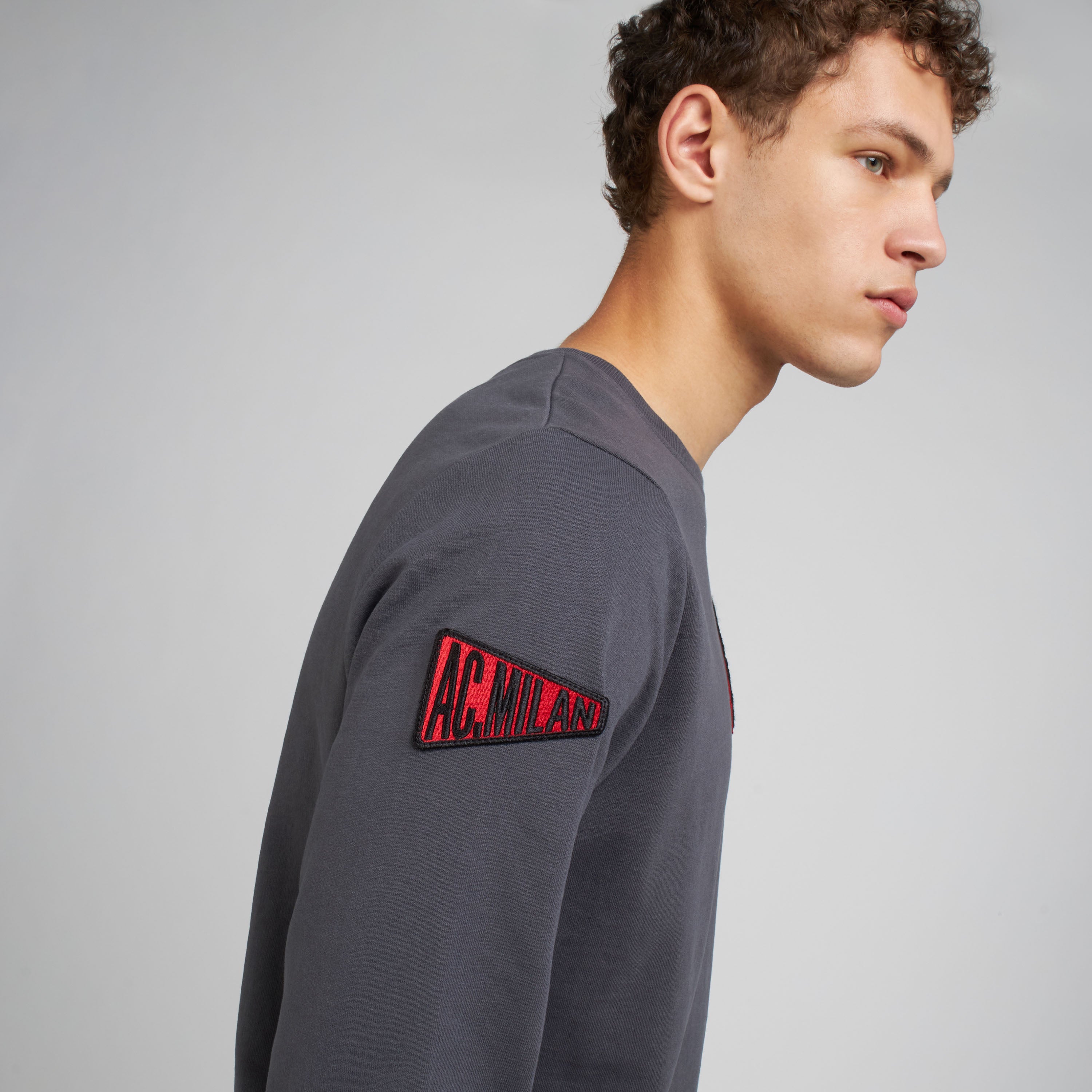 AC Milan College Collection Crewneck felpa grigia uomo